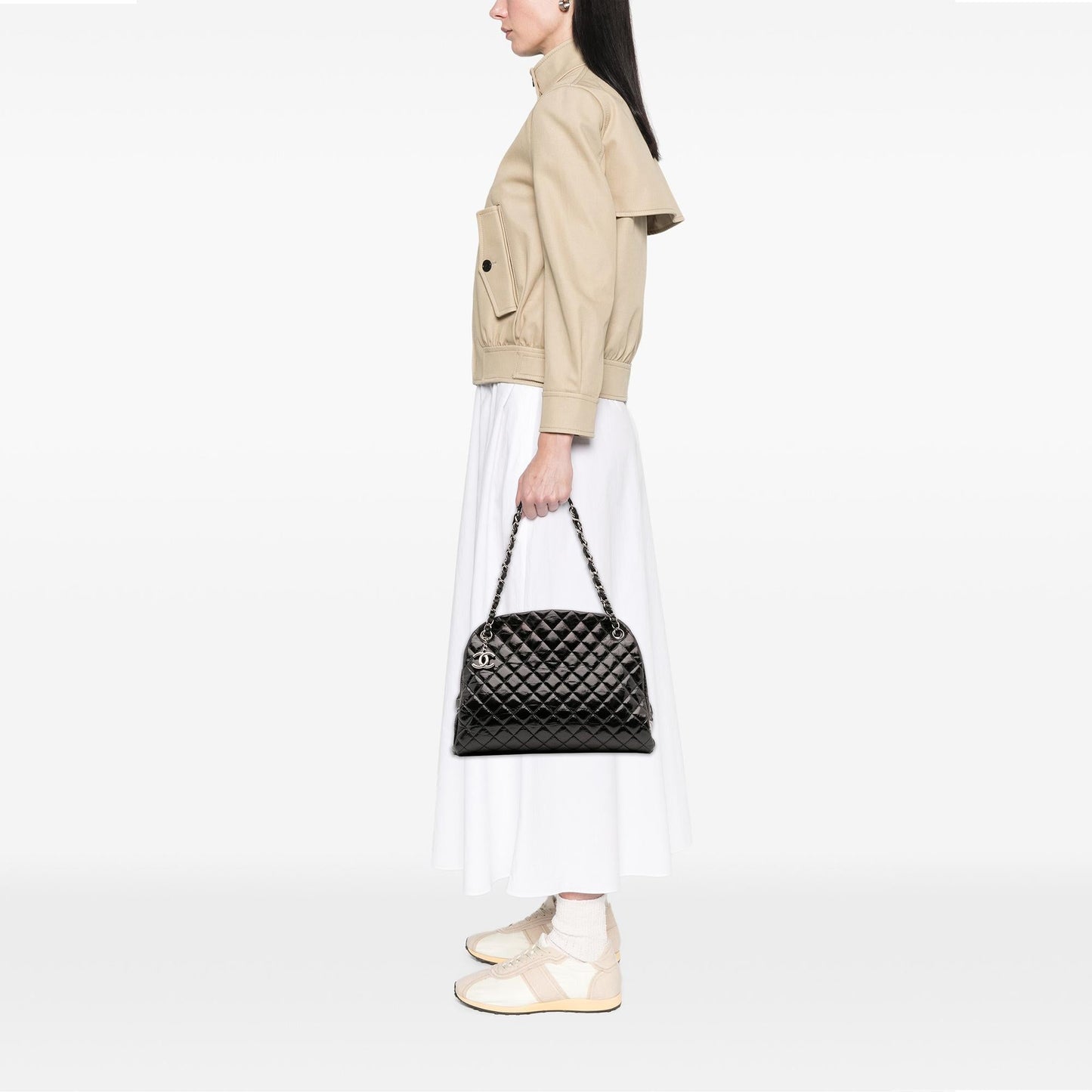 Chanel Large Aged Calfskin Just Mademoiselle Bowling Bag