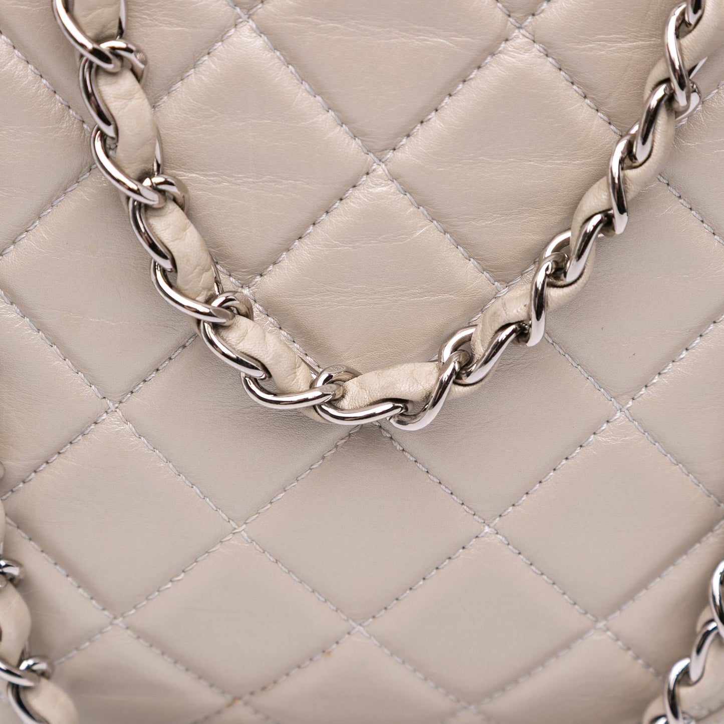 Chanel Large Quilted Aged Calfskin Cotton Club Tote