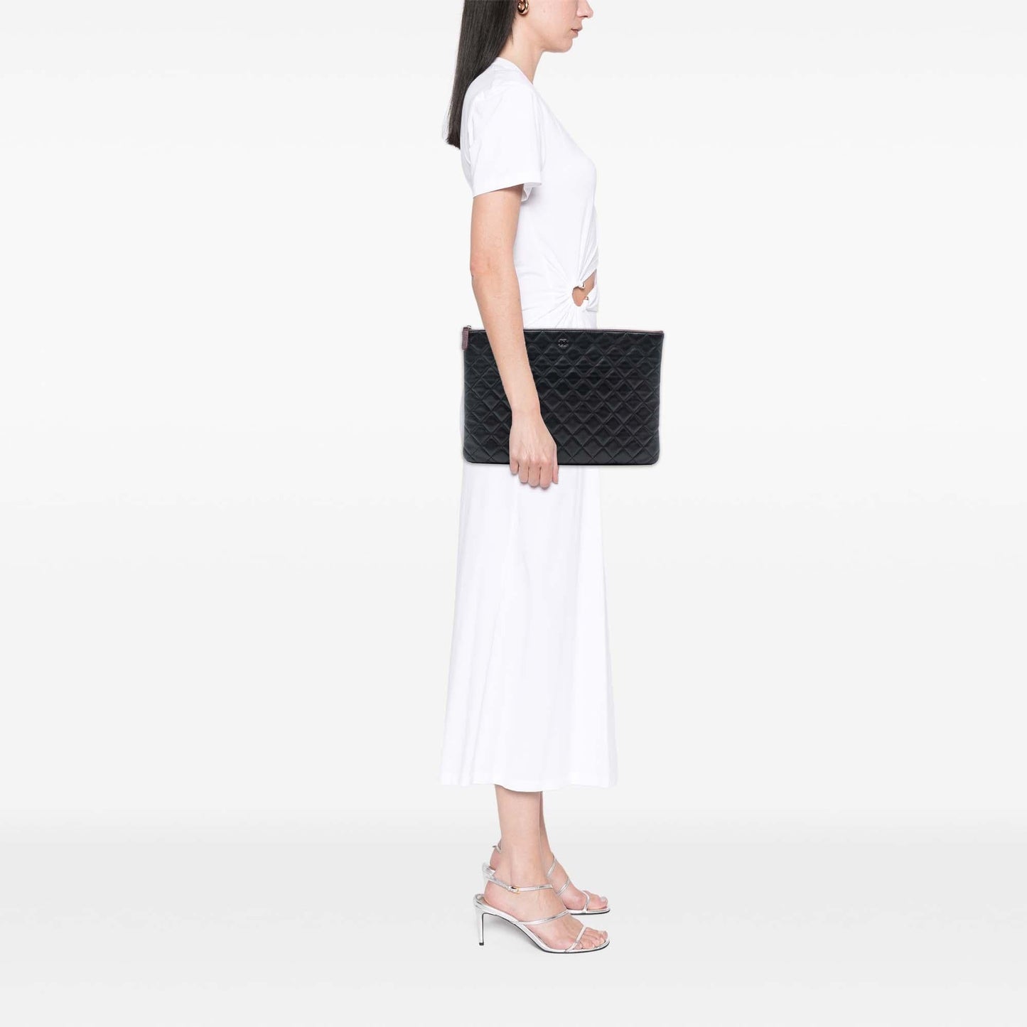 Chanel Large Quilted Lambskin O Case Clutch