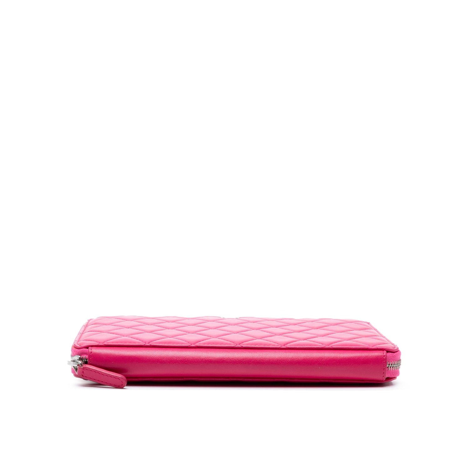 Chanel Large Quilted Lambskin Zip Around Organizer Clutch