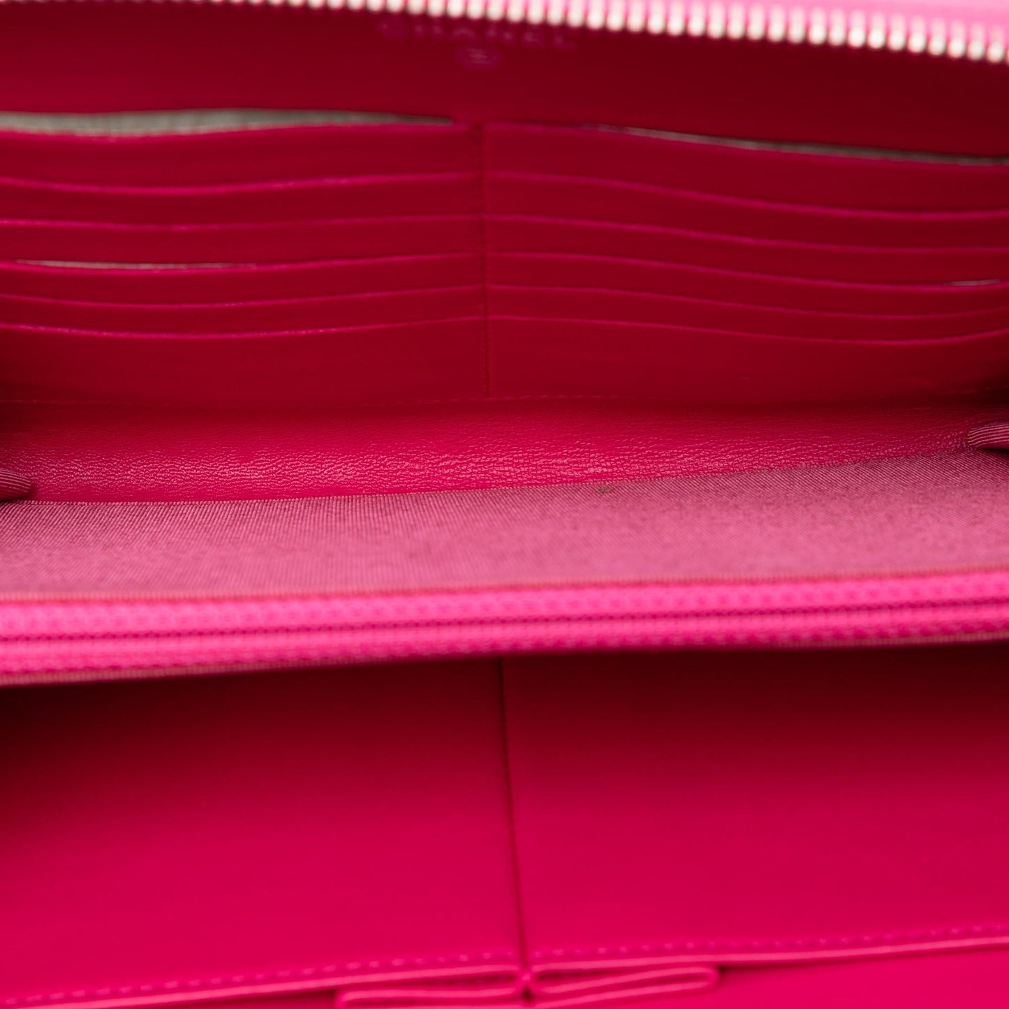 Chanel Large Quilted Lambskin Zip Around Organizer Clutch