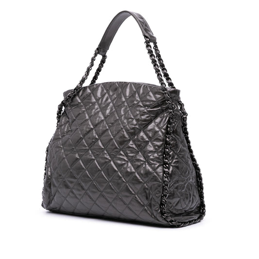 Chanel Large Quilted Metallic Calfskin Chain Me Hobo
