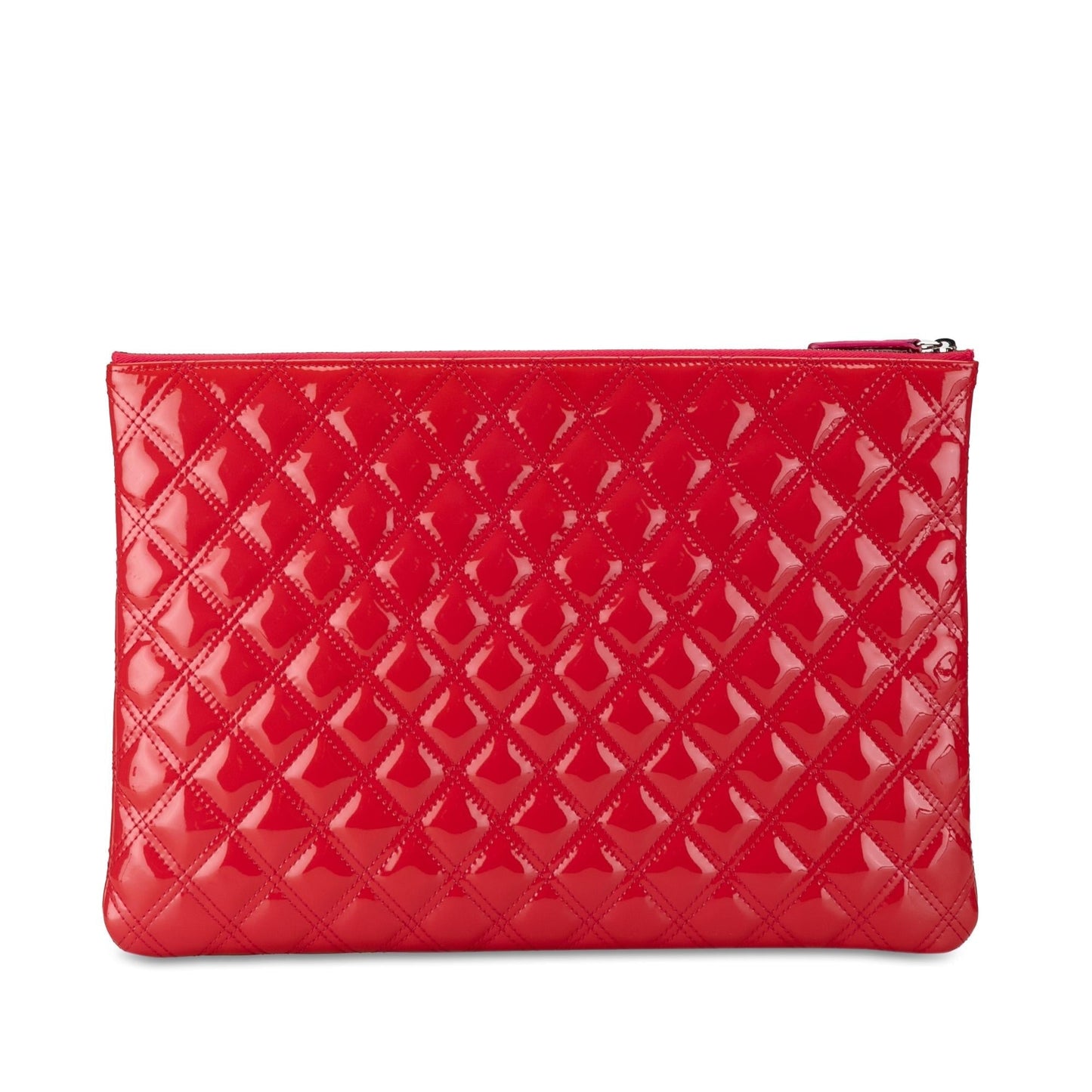 Luxury Chanel Large Quilted Patent Leather O Case Clutch (SHG-5Pt1t3)