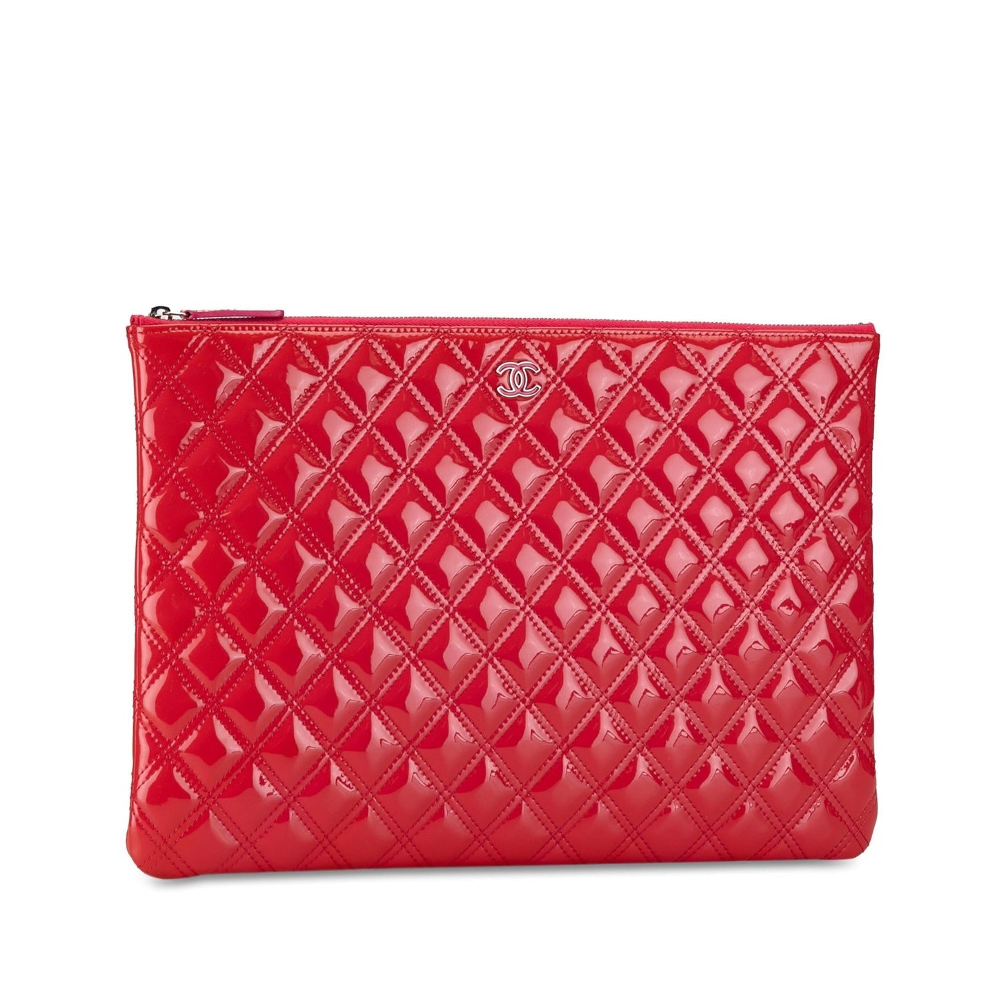 Luxury Chanel Large Quilted Patent Leather O Case Clutch (SHG-5Pt1t3)