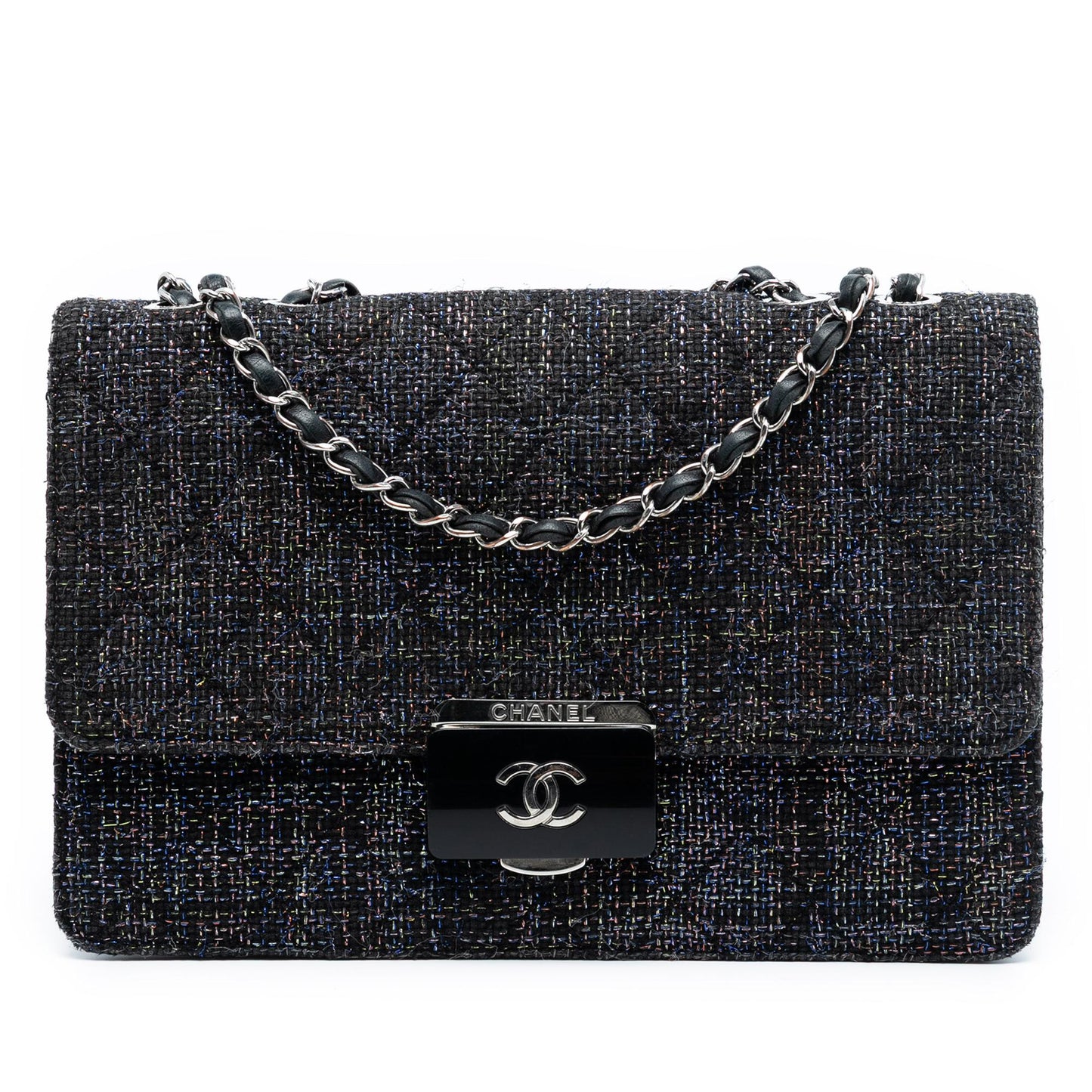Chanel Large Quilted Tweed Beauty Lock Flap