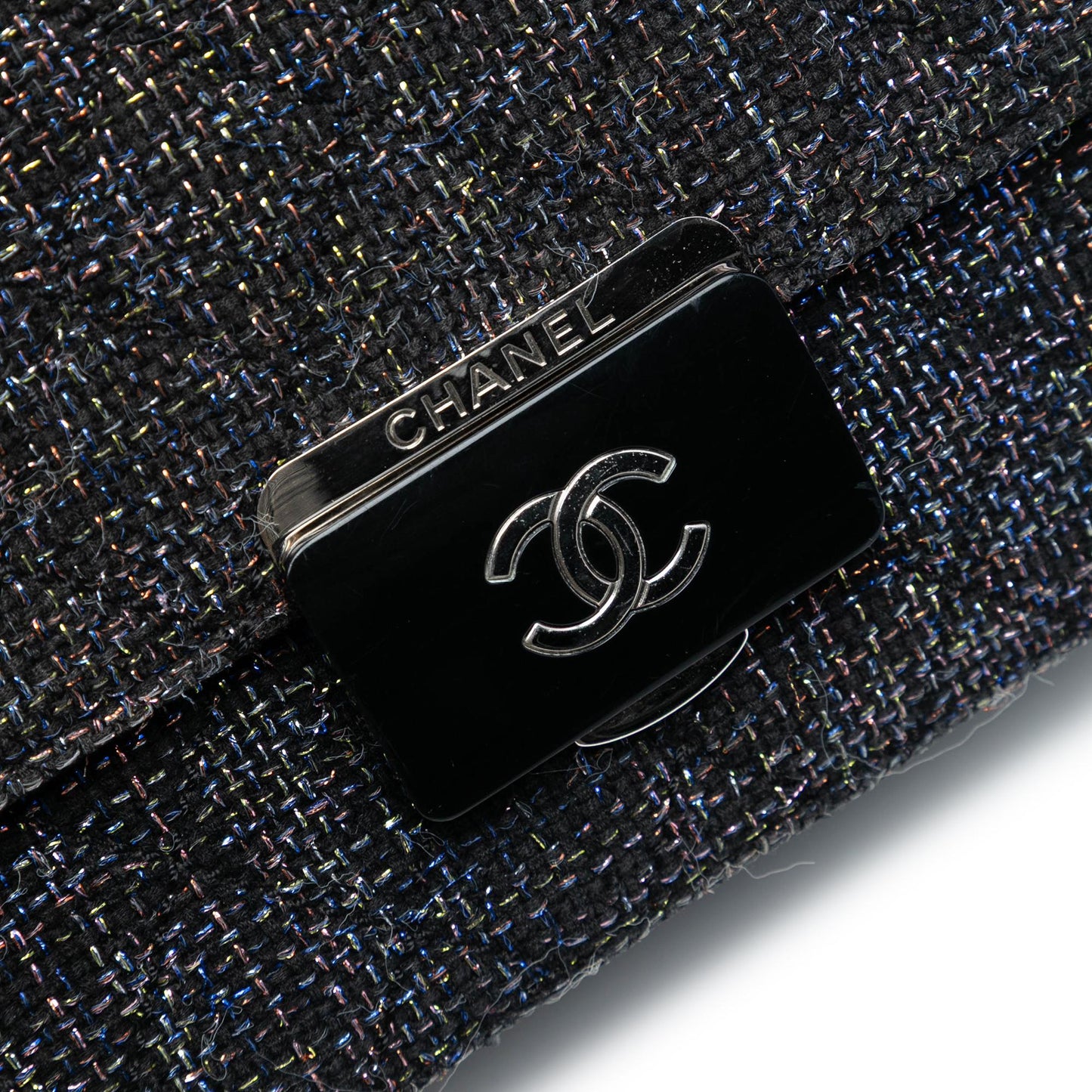 Chanel Large Quilted Tweed Beauty Lock Flap