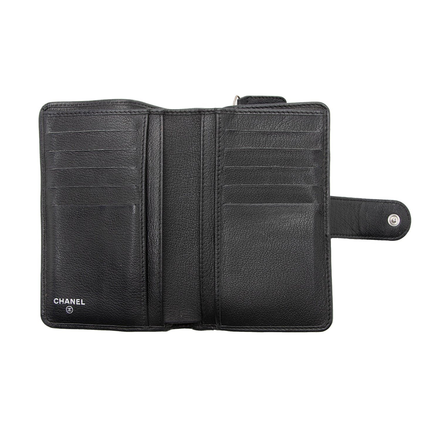 Chanel Leather Camellia CC L-Double Wallet (SHF-22204)