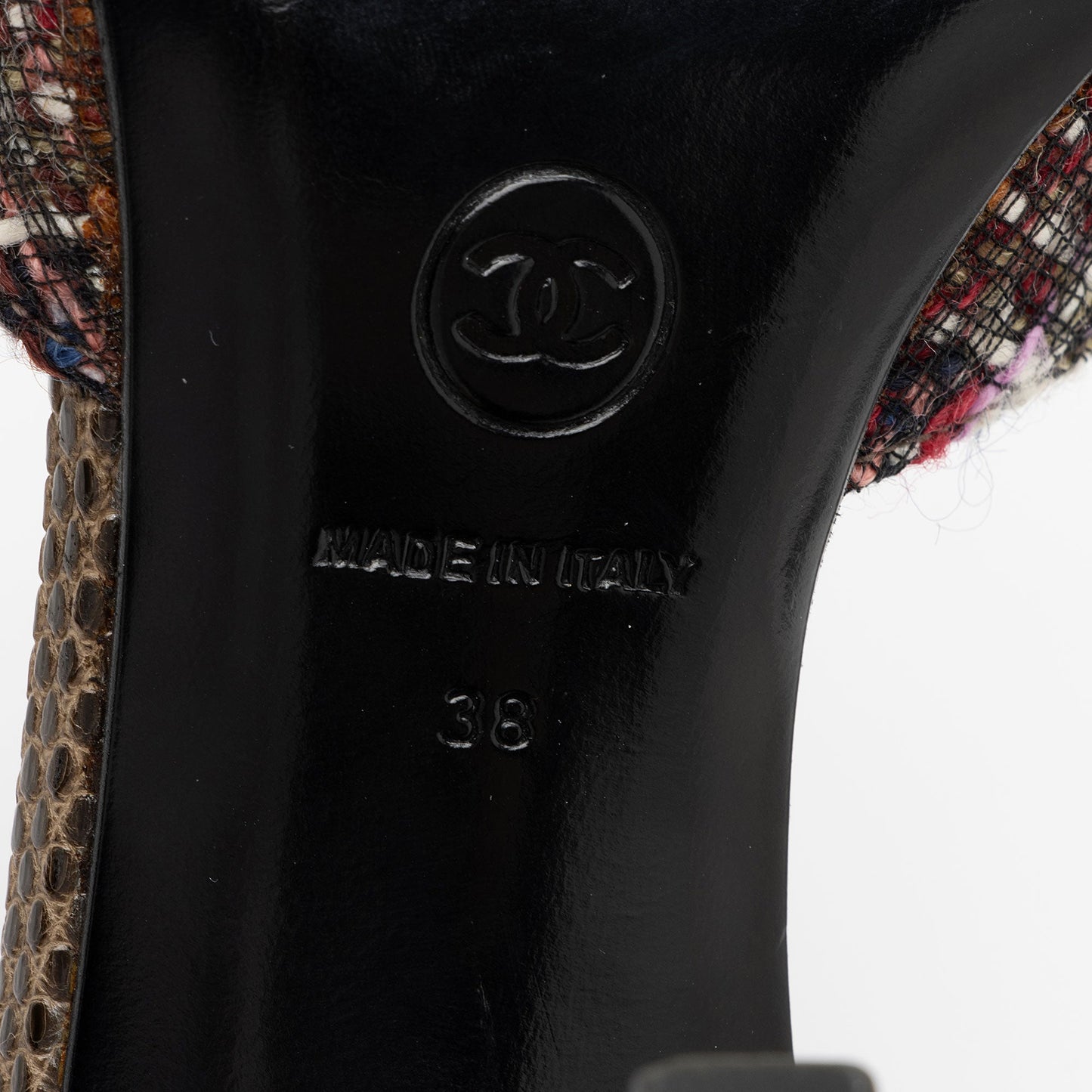 Chanel Lizard Tweed D'Orsay Pumps - Size 8 / 38 (SHF-sa4scJ)