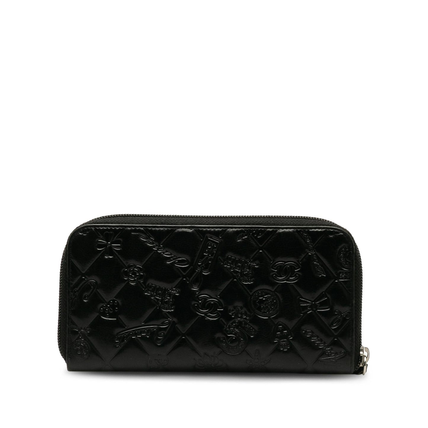 Luxury Chanel Matelasse Lucky Symbols Patent Zip-Around Wallet (SHG-uQkpYs)