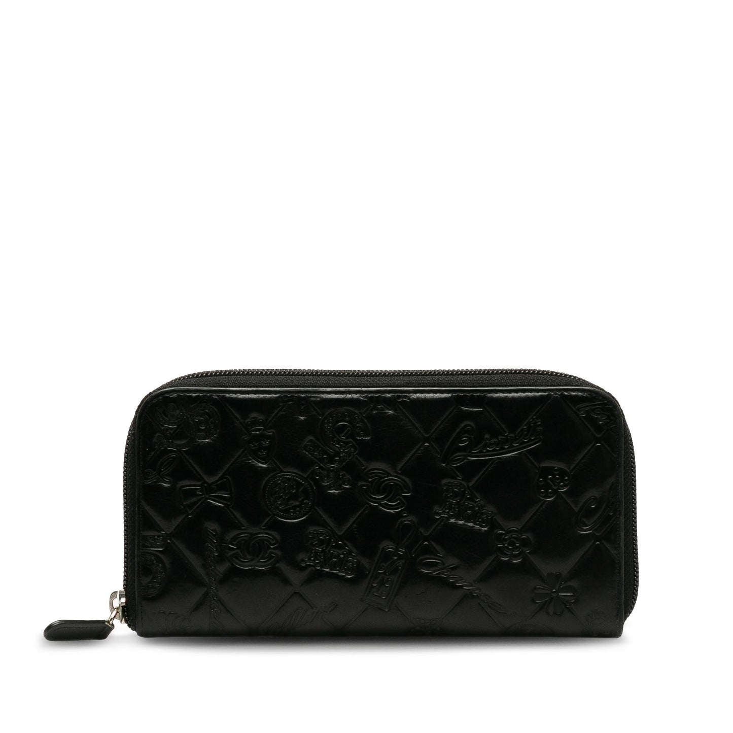 Luxury Chanel Matelasse Lucky Symbols Patent Zip-Around Wallet (SHG-uQkpYs)