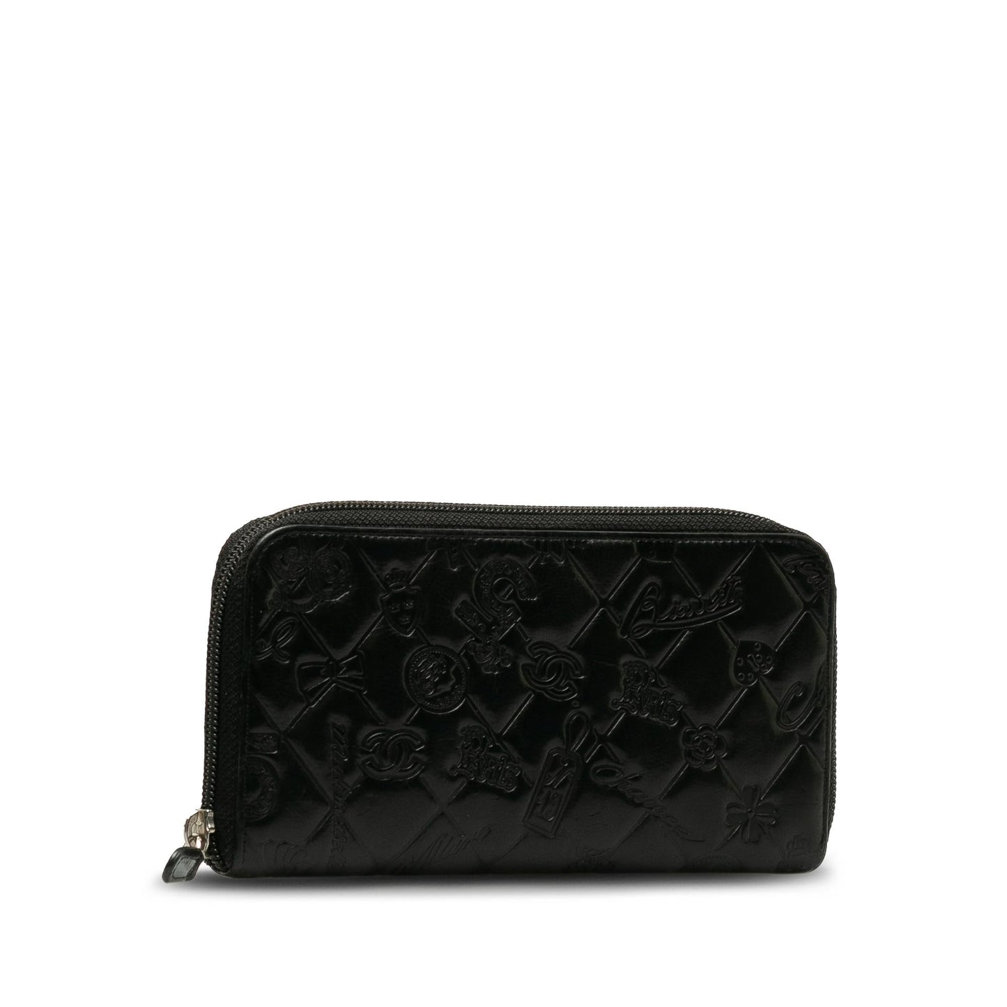 Luxury Chanel Matelasse Lucky Symbols Patent Zip-Around Wallet (SHG-uQkpYs)