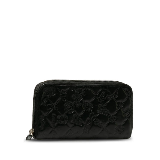 Luxury Chanel Matelasse Lucky Symbols Patent Zip-Around Wallet (SHG-uQkpYs)