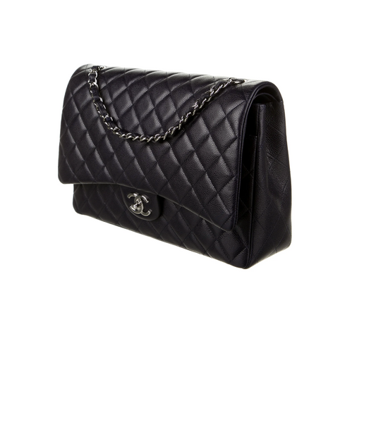 Luxury Chanel Classic Blue Maxi Double Flap Bag