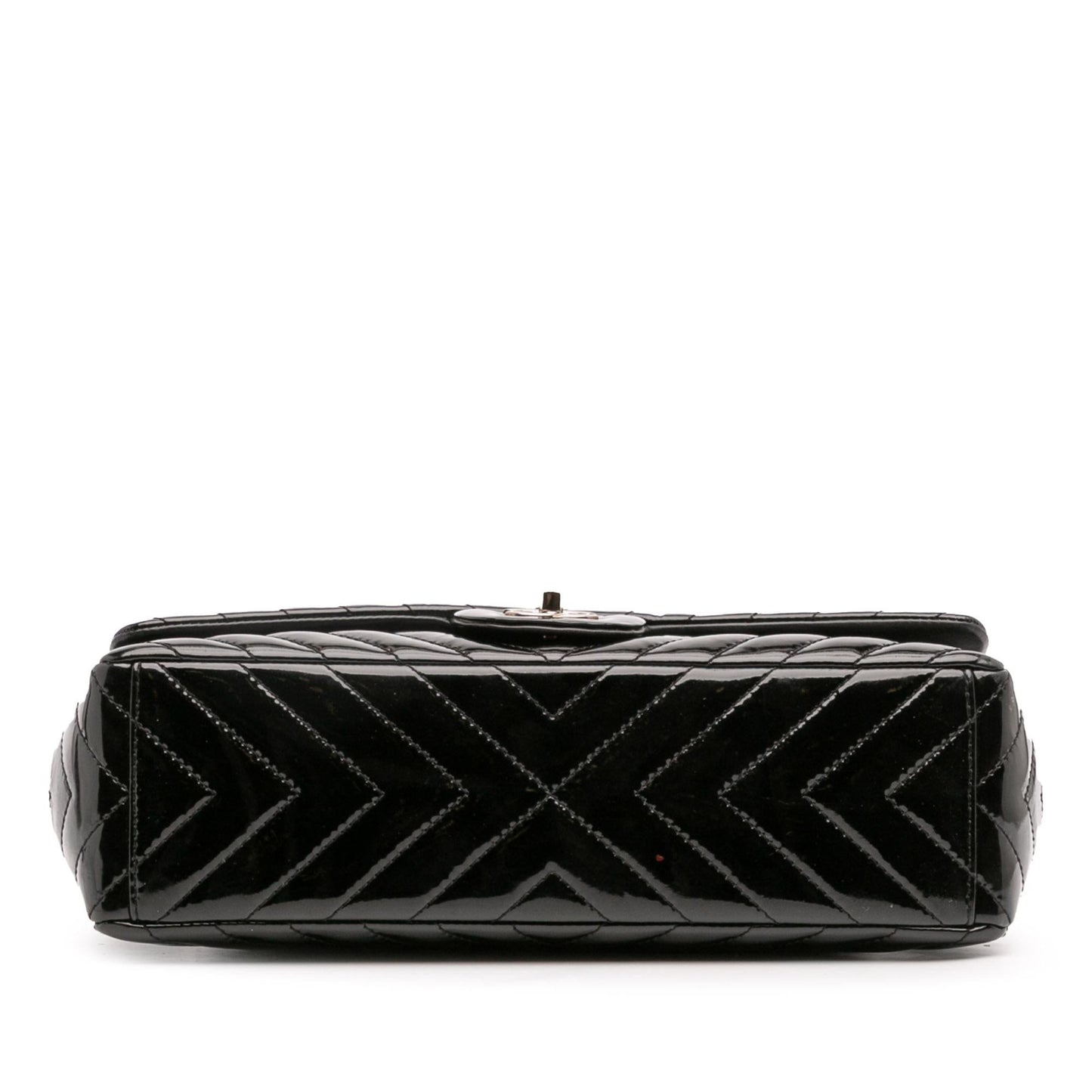 Chanel Maxi Classic Chevron Patent Single Flap