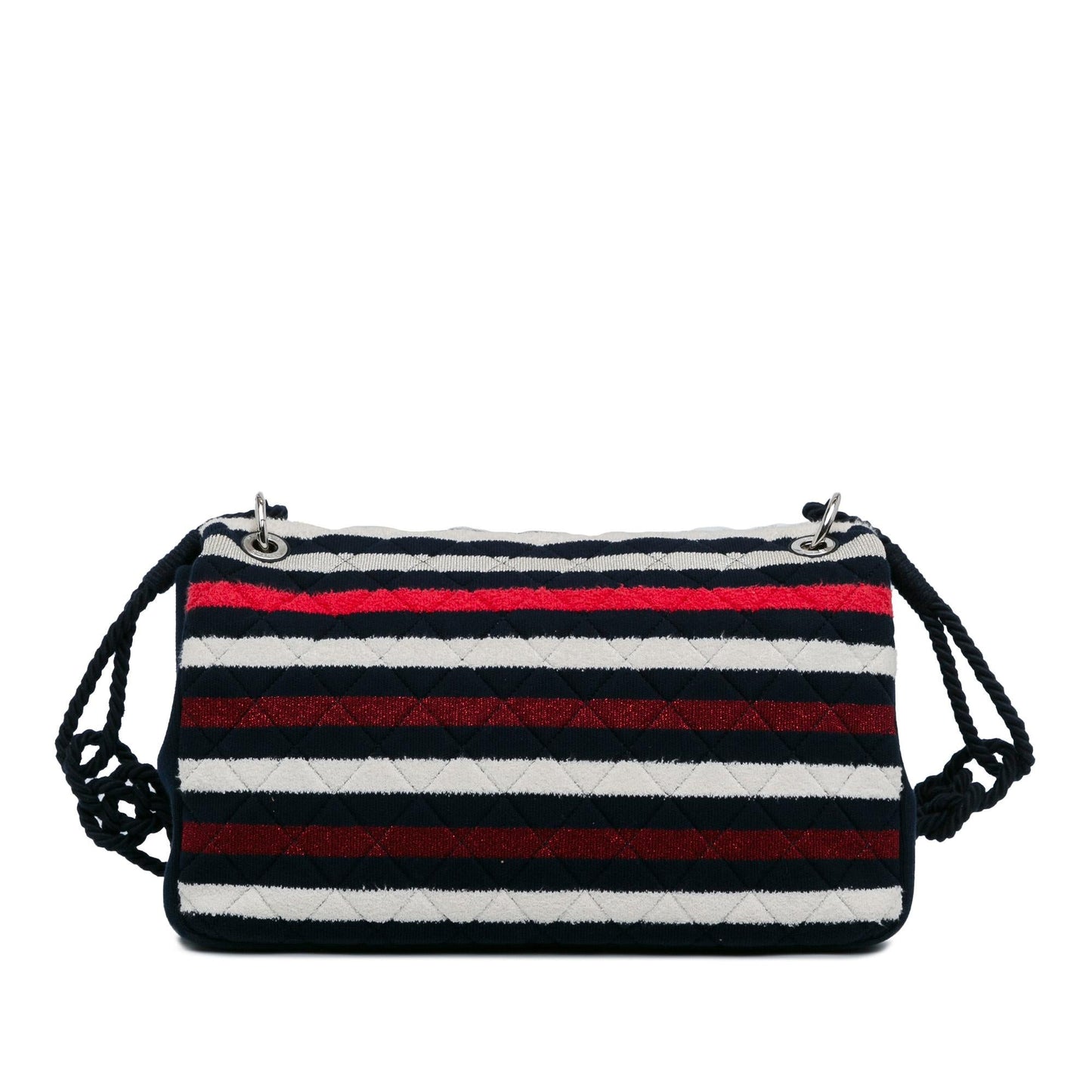 Chanel Maxi Multicolor Stripe Jersey Rope Flap