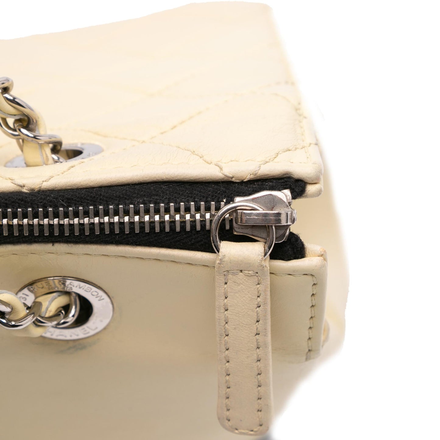 Chanel Maxi Quilted Calfskin Blizzard Zip Top Flap