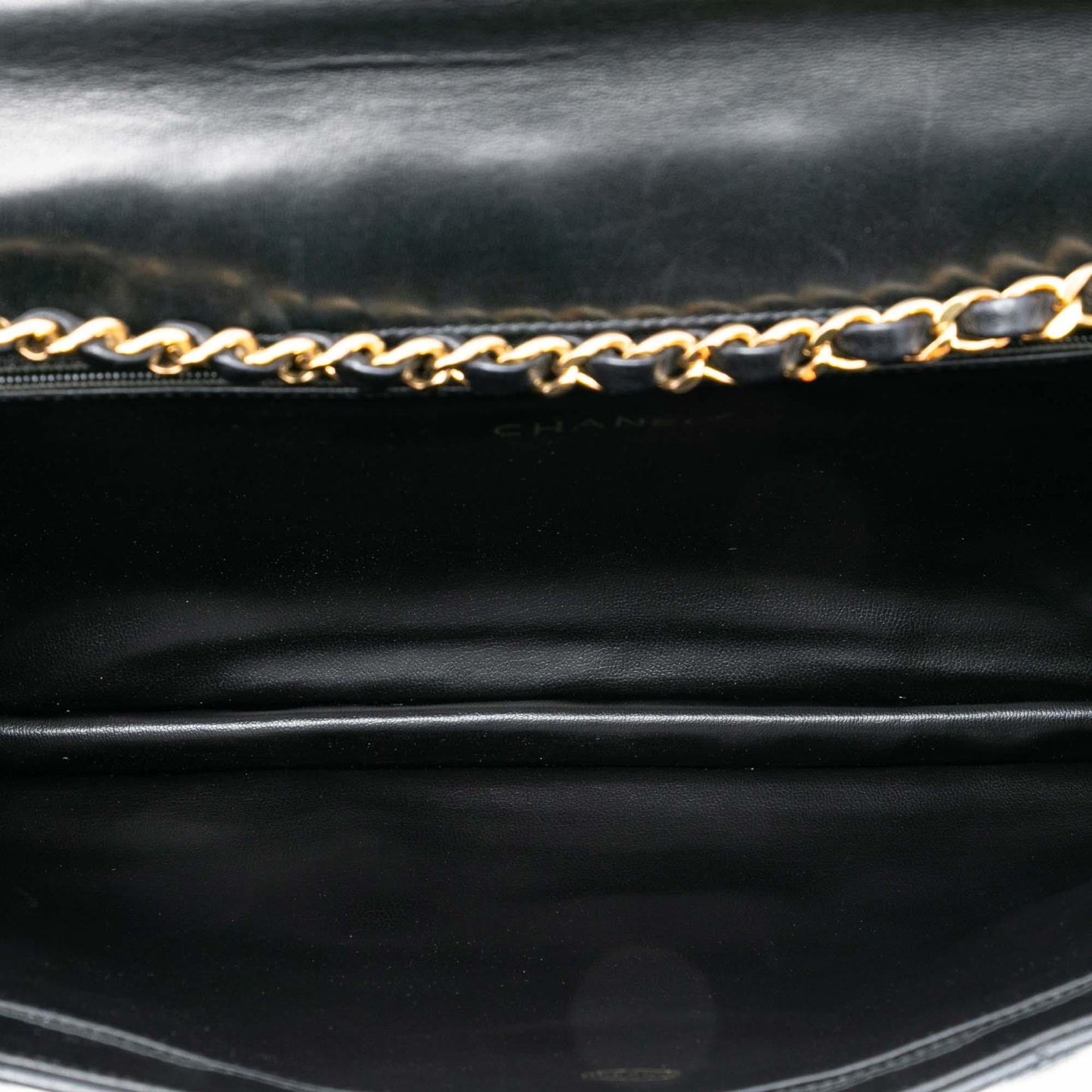 Chanel Maxi XL Quilted Lambskin Clutch with Chain