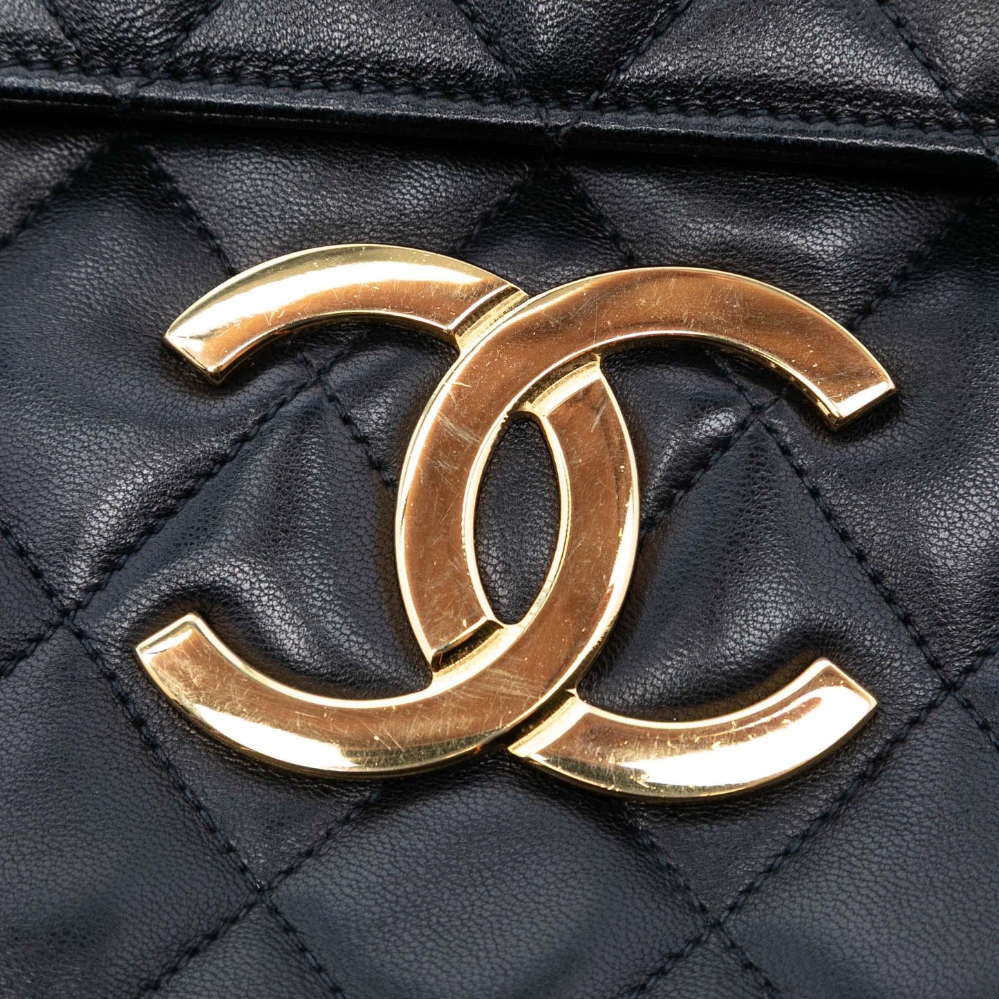 Chanel Maxi XL Quilted Lambskin Clutch with Chain