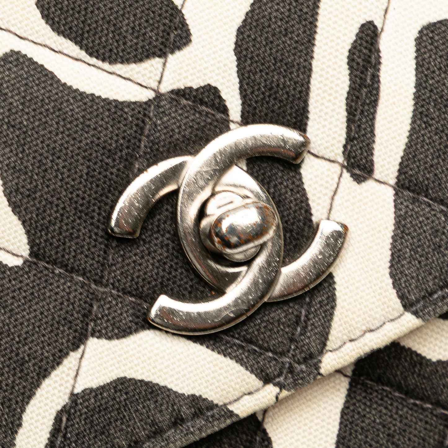 Chanel Medium CC Quilted Printed Canvas Single Flap