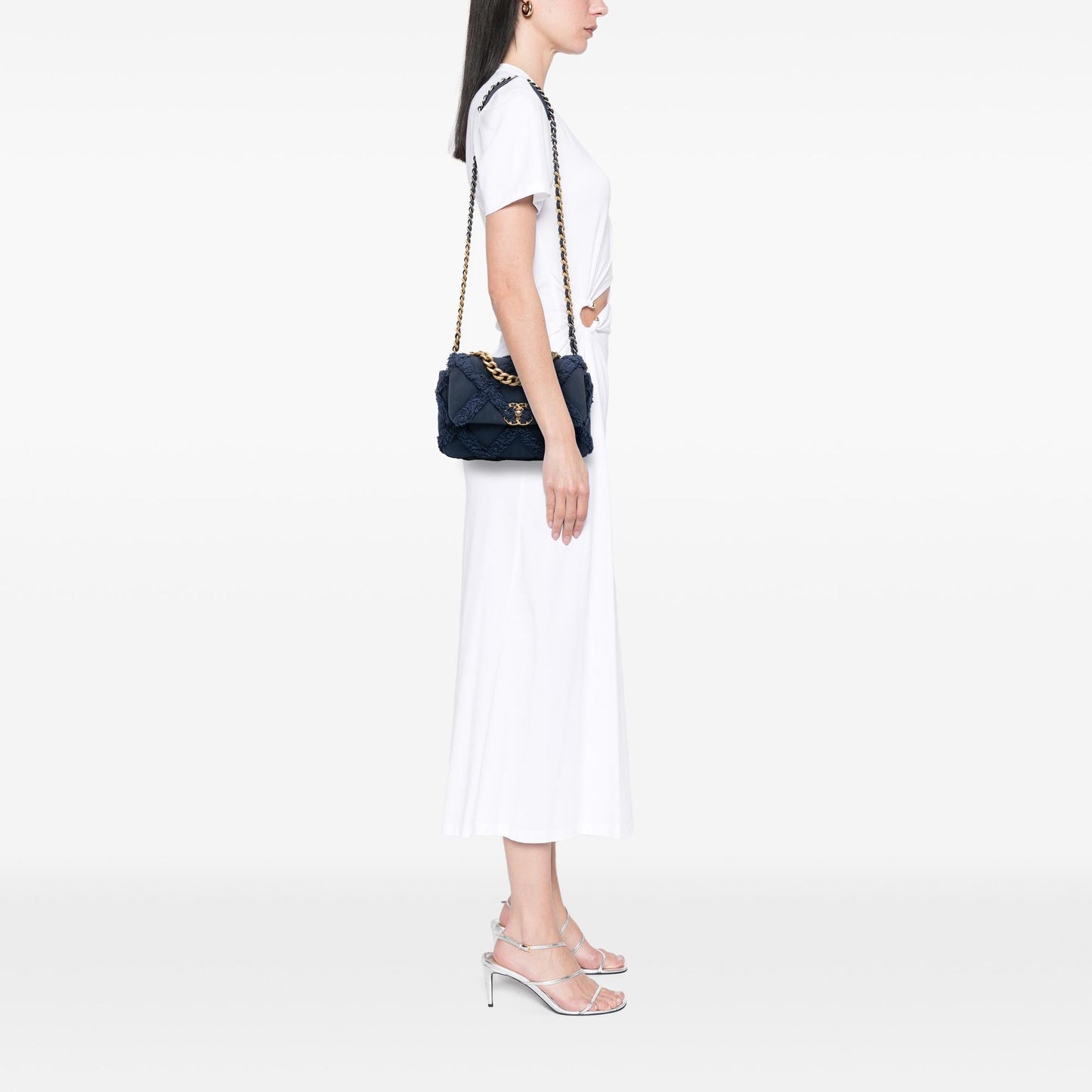 Chanel Medium Canvas and Cotton 19 Flap