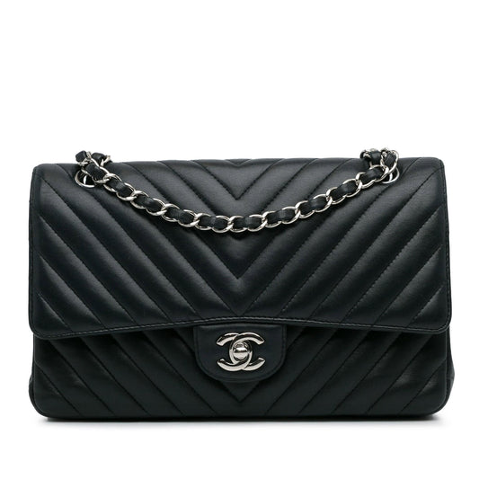 Chanel Medium Chevron Lambskin Double Flap (SHG-dzzHVL)