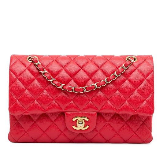 Chanel Medium Classic Caviar Double Flap (SHG-Pe4Lry)