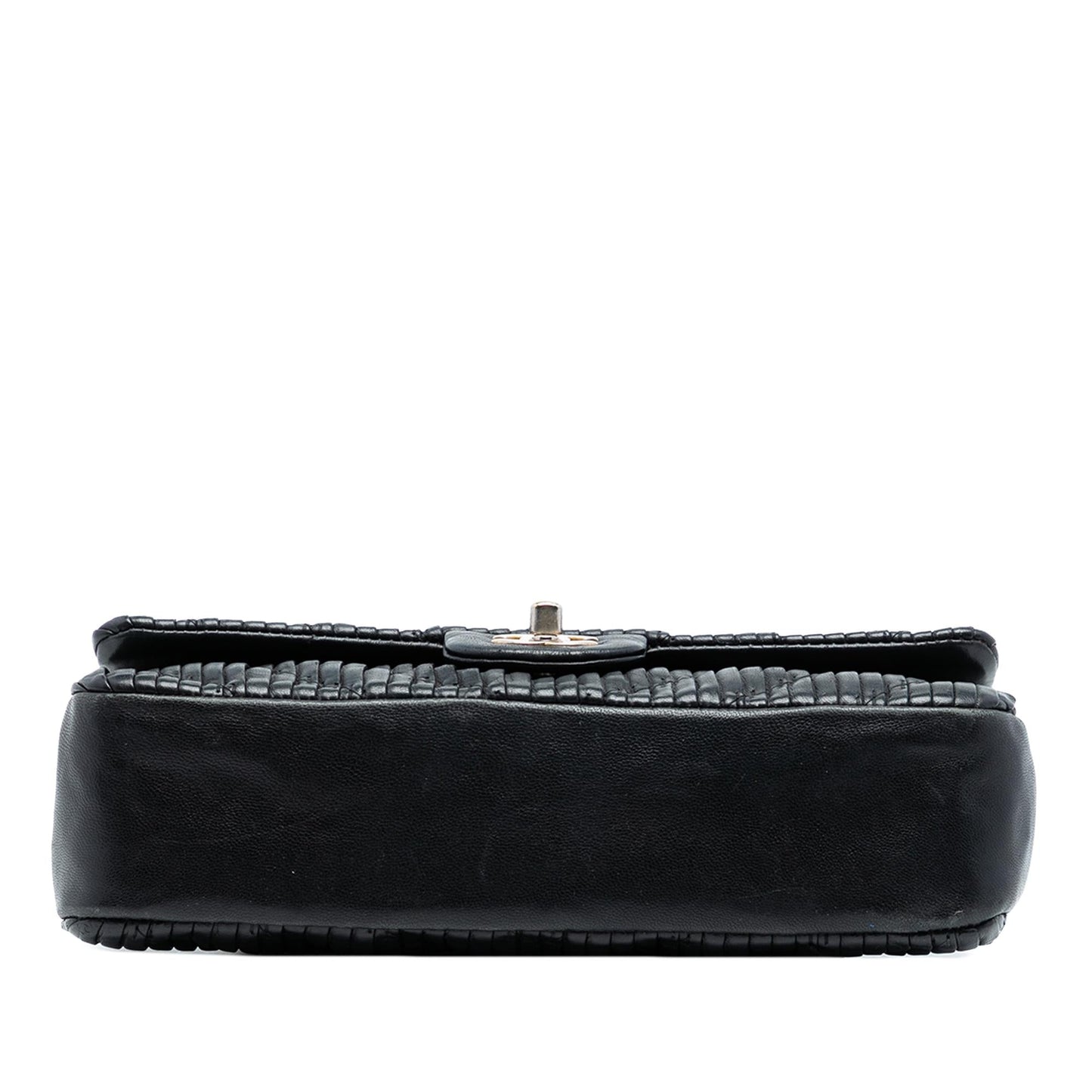 Chanel Medium Classic Chevron Calfskin Pleated Double Flap