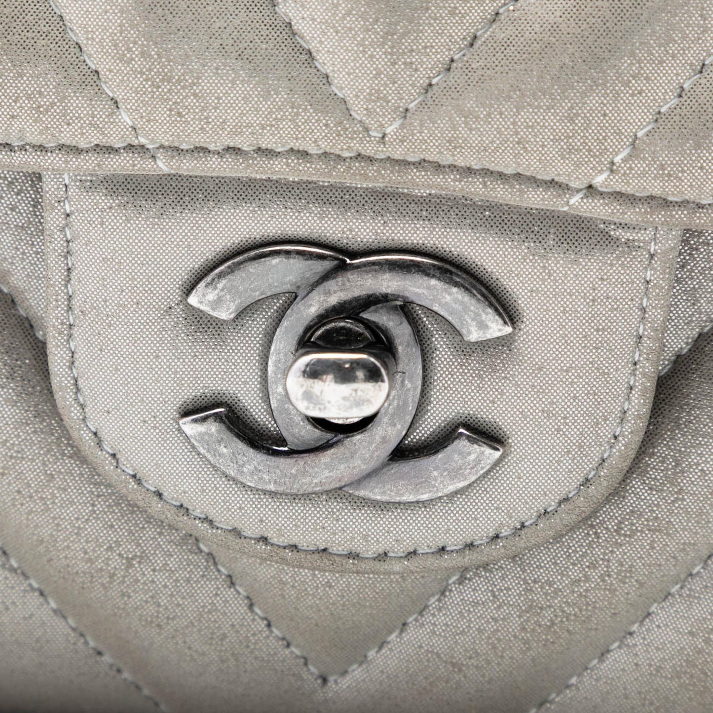 Chanel Medium Classic Chevron Iridescent Lambskin Double Flap