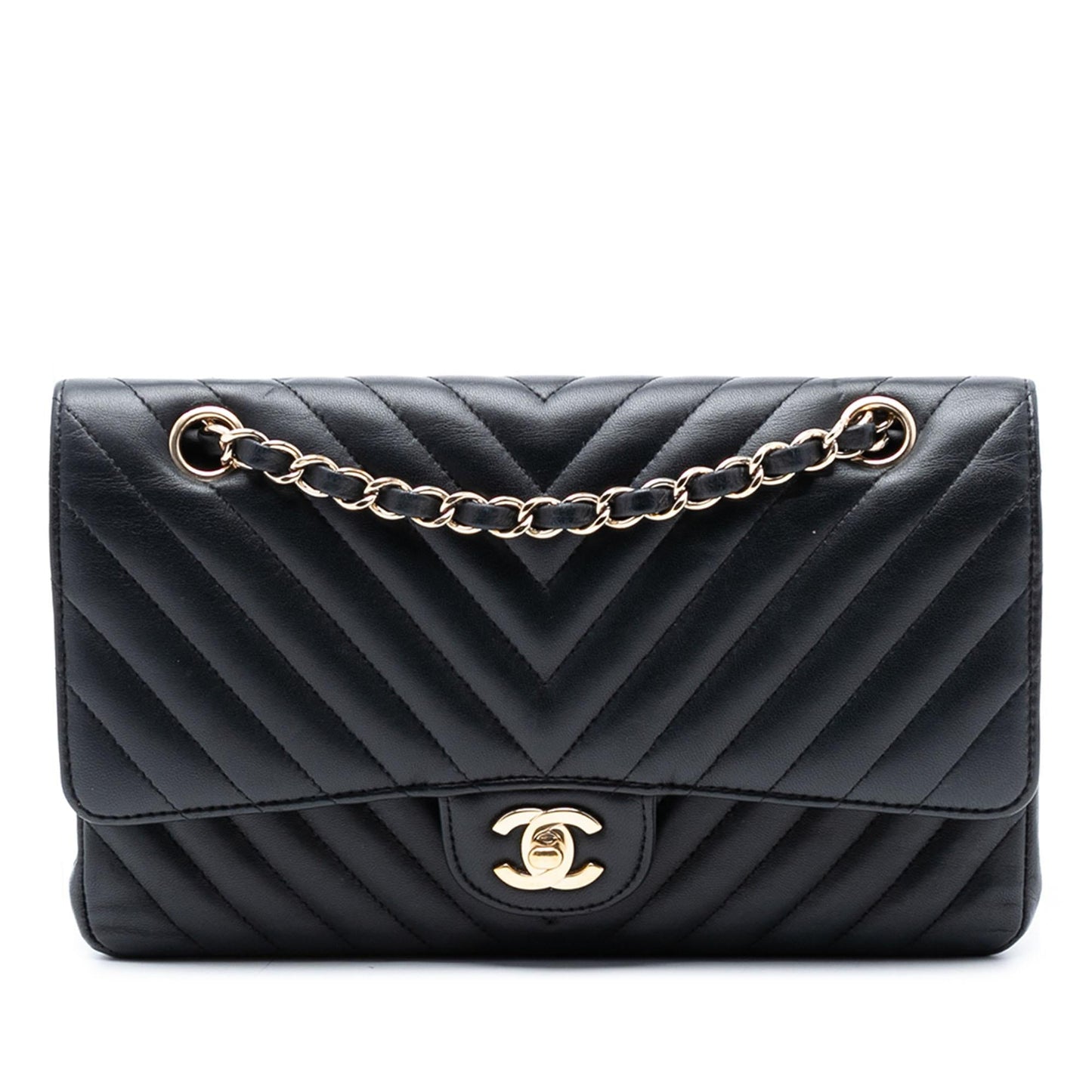 Chanel Medium Classic Chevron Lambskin Double Flap