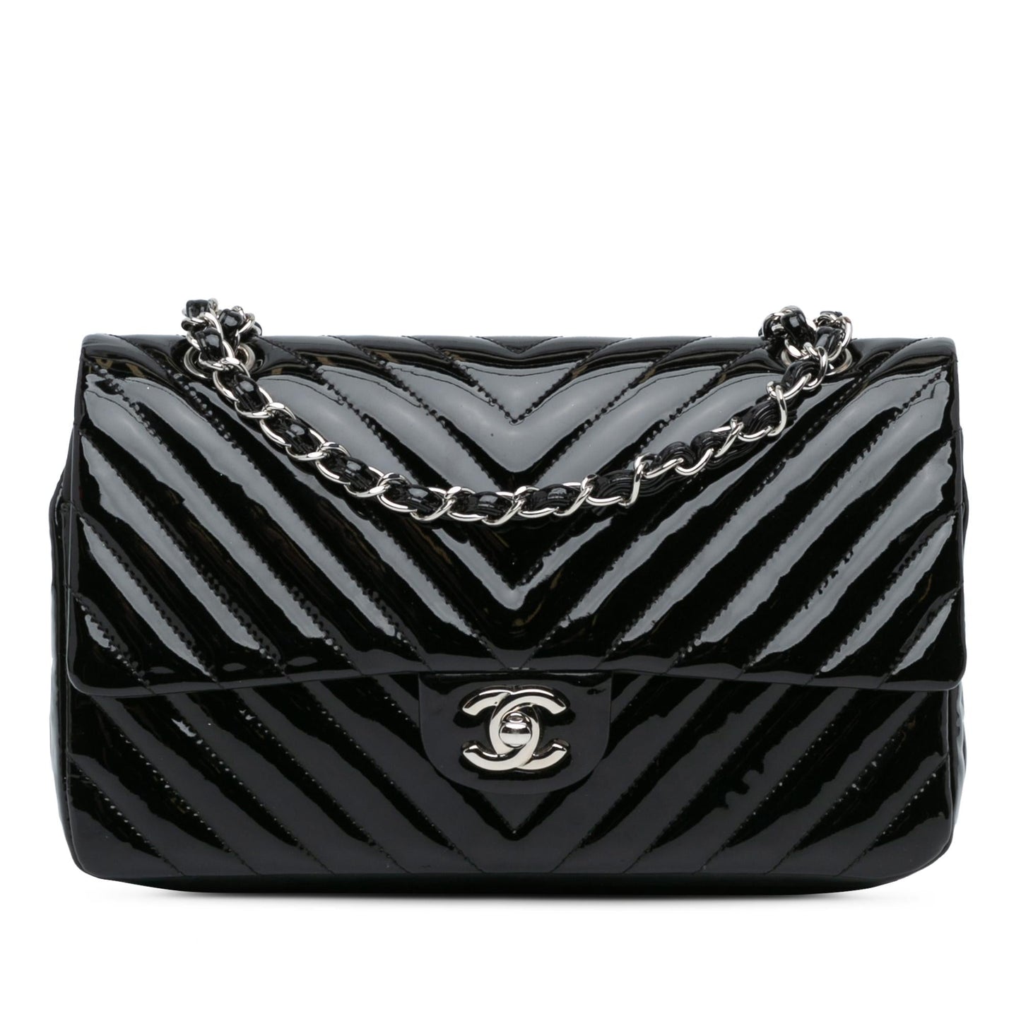 Luxury Chanel Medium Classic Chevron Patent Double Flap (SHG-Jqfuoq)
