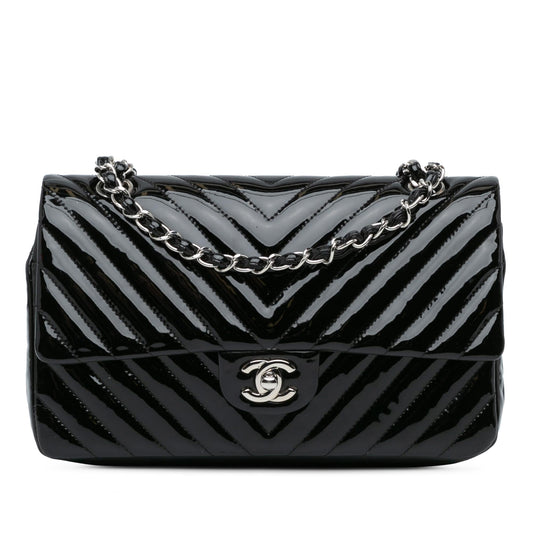 Luxury Chanel Medium Classic Chevron Patent Double Flap (SHG-Jqfuoq)