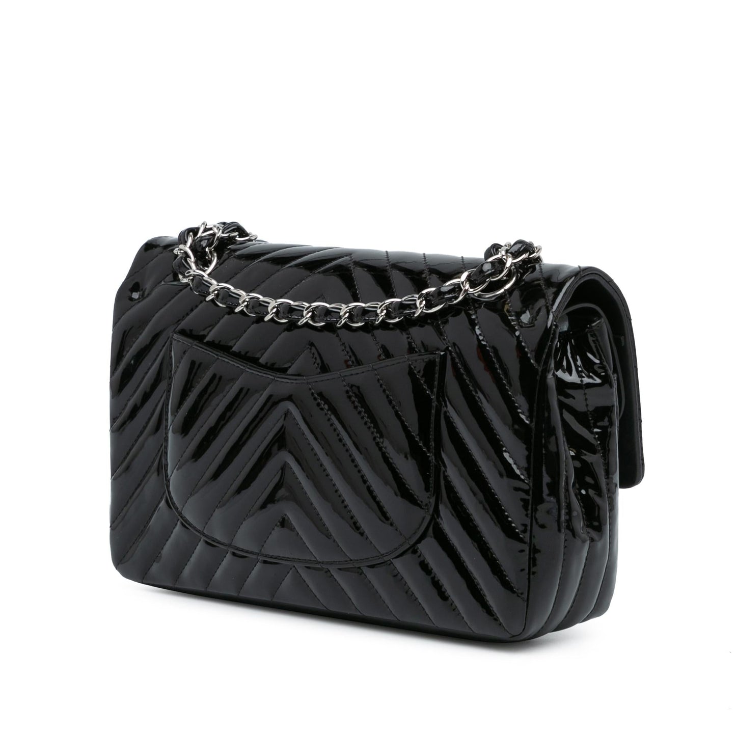 Luxury Chanel Medium Classic Chevron Patent Double Flap (SHG-Jqfuoq)