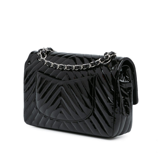 Luxury Chanel Medium Classic Chevron Patent Double Flap (SHG-Jqfuoq)