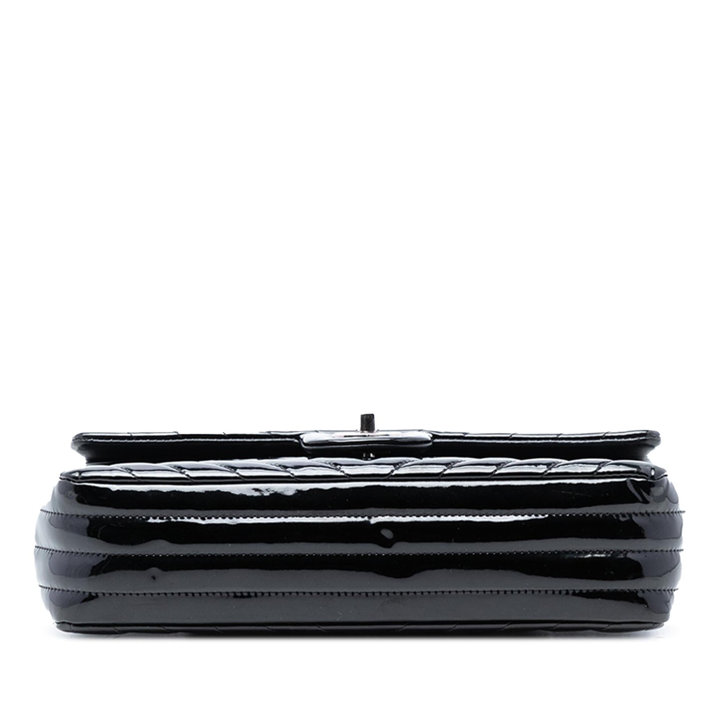 Chanel Medium Classic Chevron Patent Double Flap