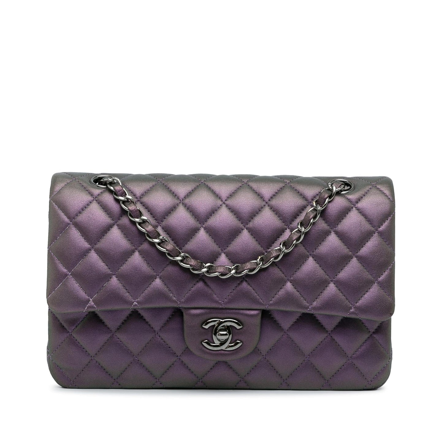 Chanel Medium Classic Iridescent Lambskin Double Flap (SHG-66SdYg)