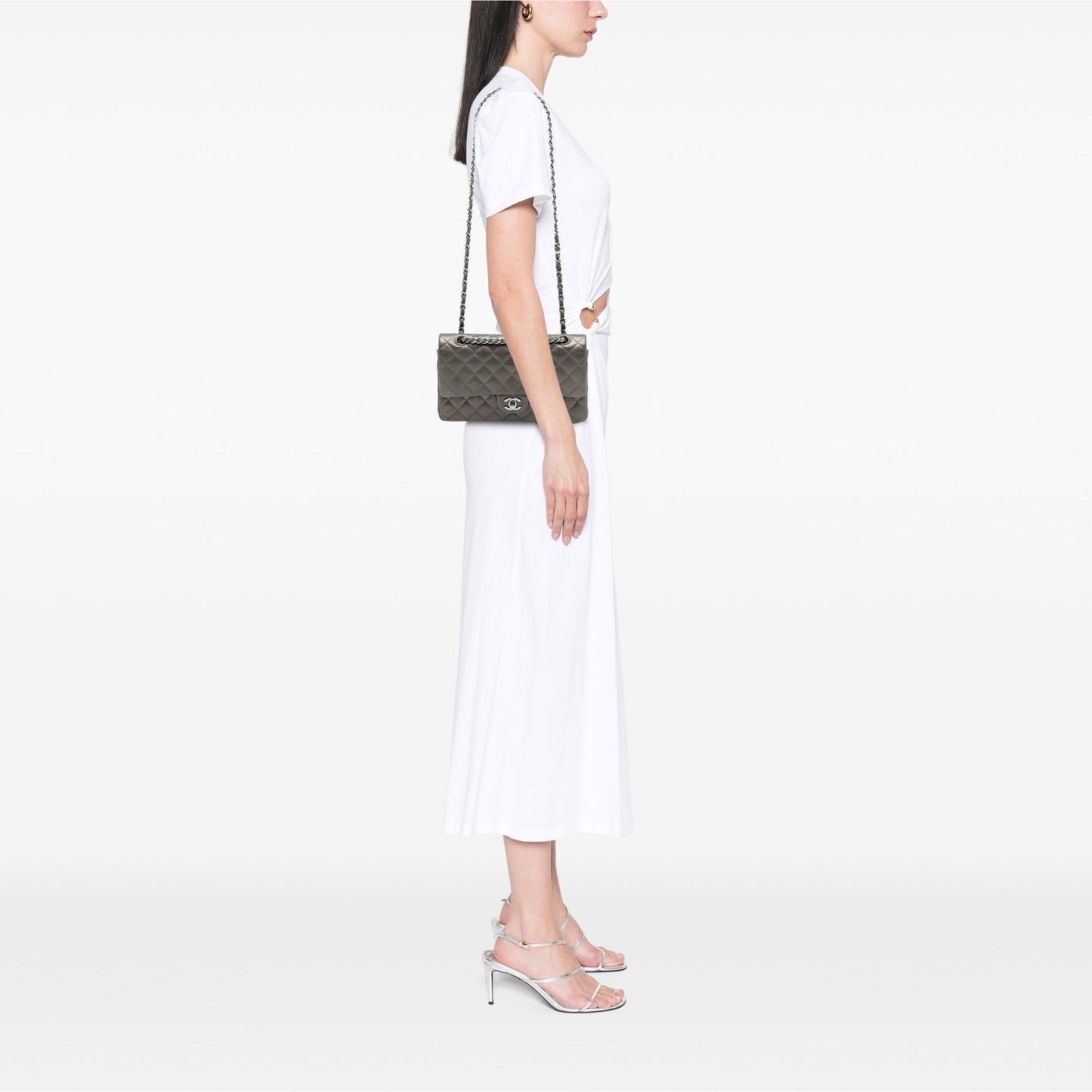 Chanel Medium Classic Metallic Caviar Double Flap