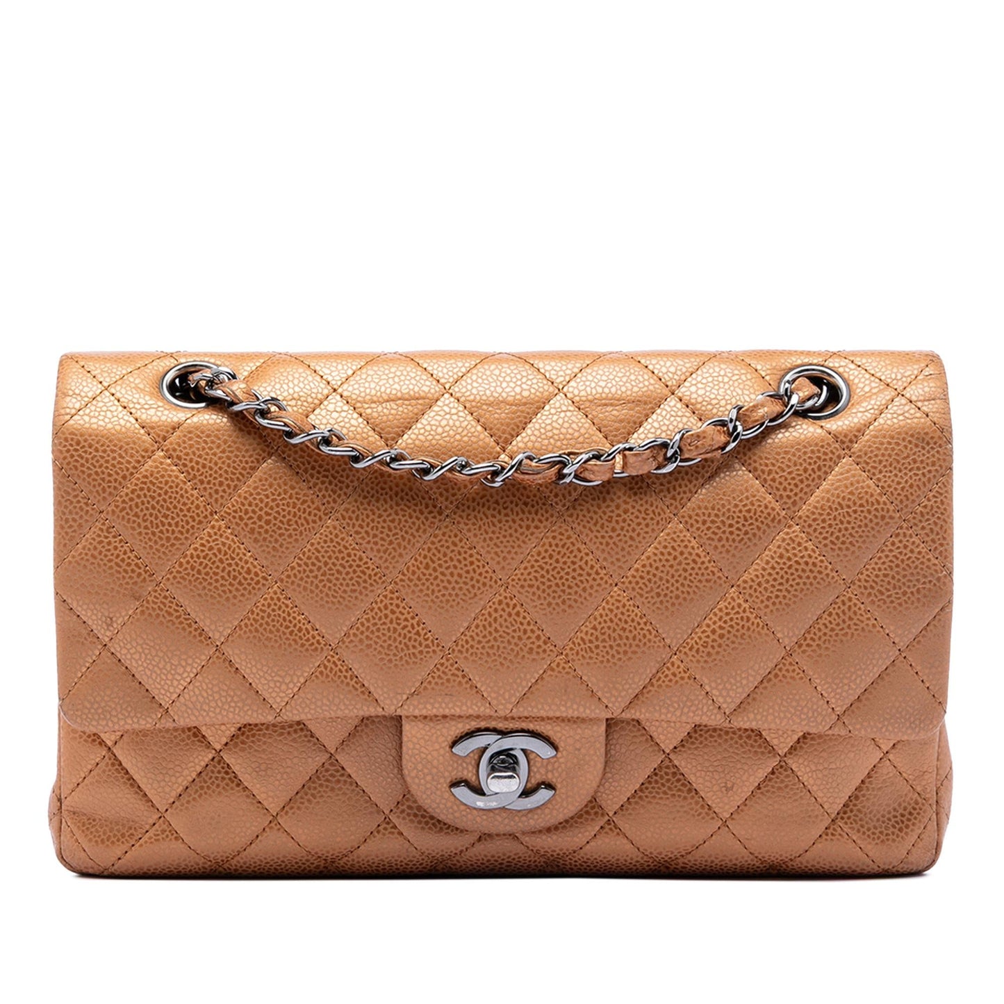 Chanel Medium Classic Metallic Caviar Double Flap