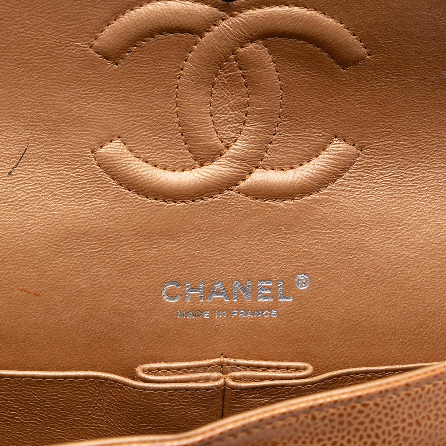 Chanel Medium Classic Metallic Caviar Double Flap