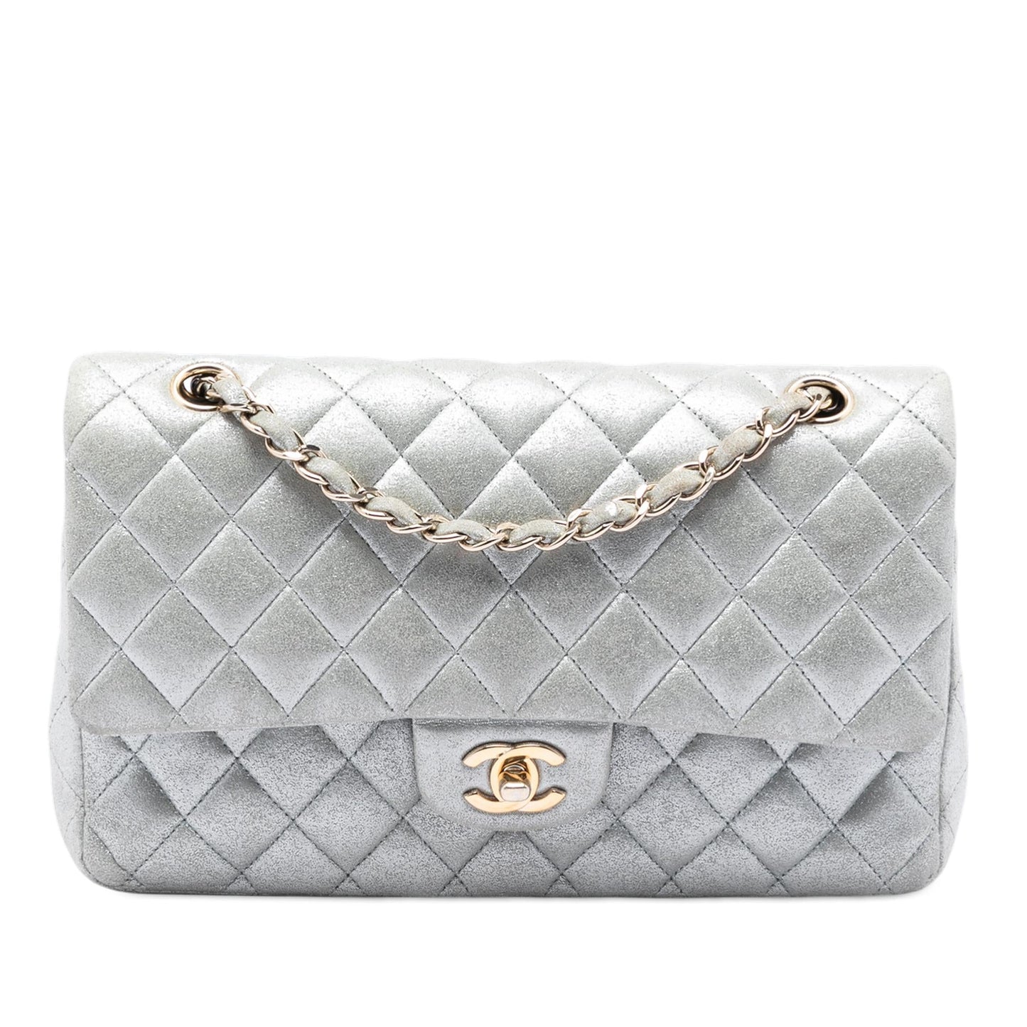 Chanel Medium Classic Metallic Lambskin Double Flap