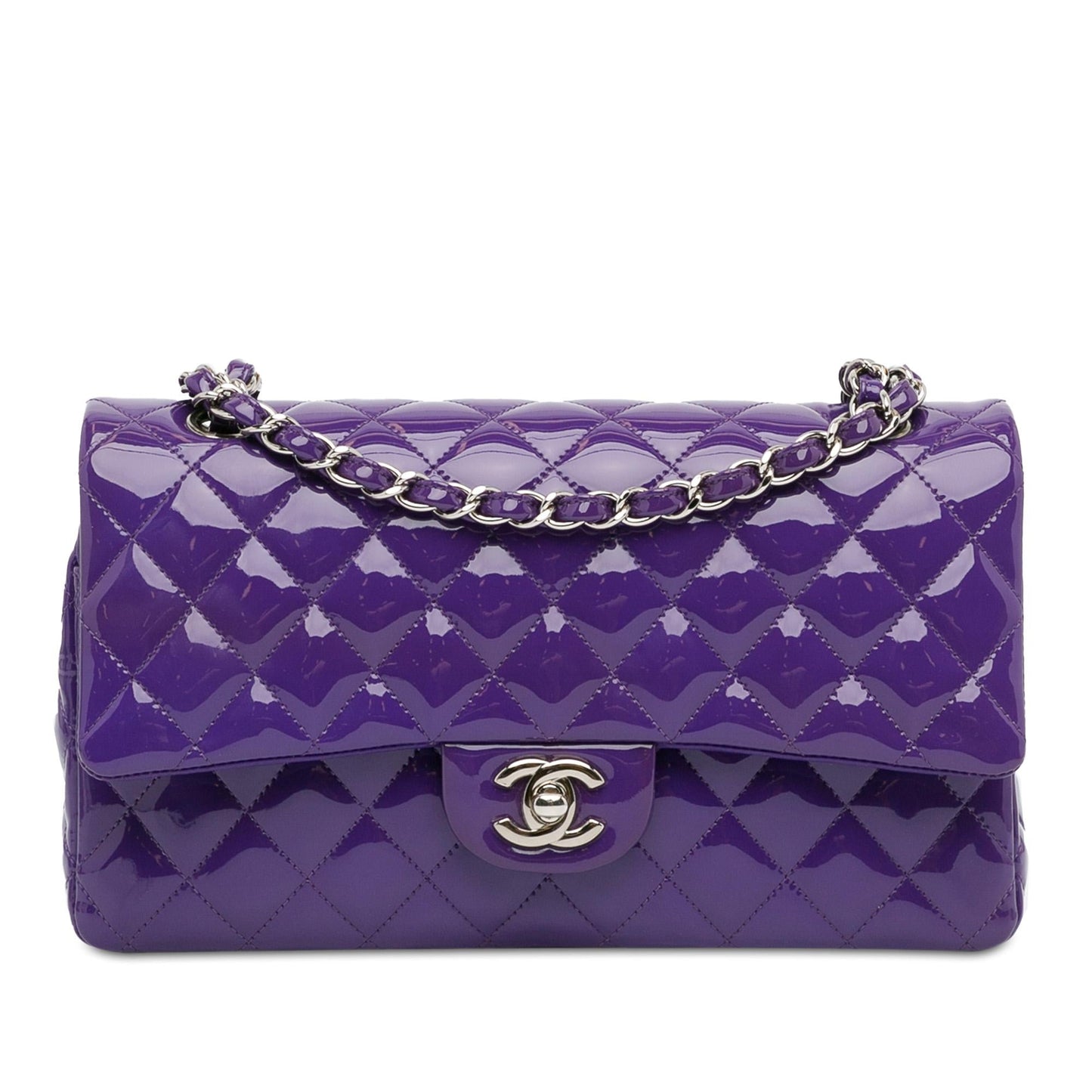Luxury Chanel Medium Classic Patent Double Flap (SHG-pGzzwl)