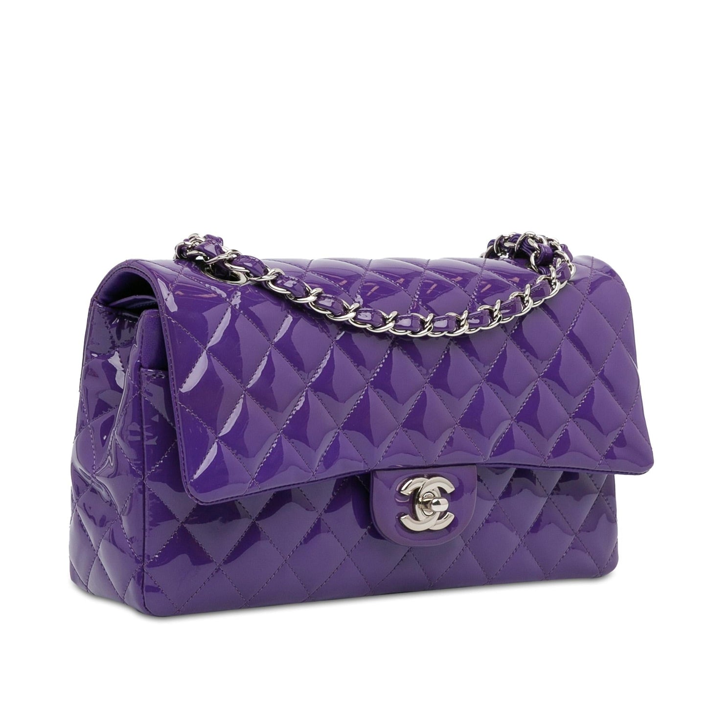 Luxury Chanel Medium Classic Patent Double Flap (SHG-pGzzwl)