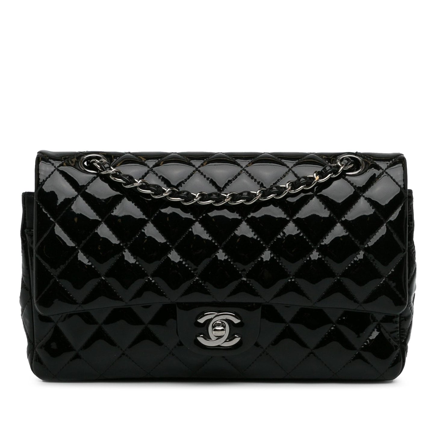 Luxury Chanel Medium Classic Patent Double Flap (SHG-cHqlRZ)