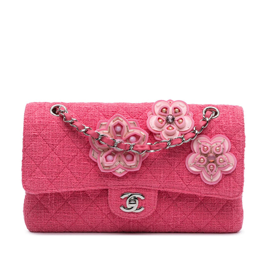 Chanel Medium Classic Tweed Flower Double Flap