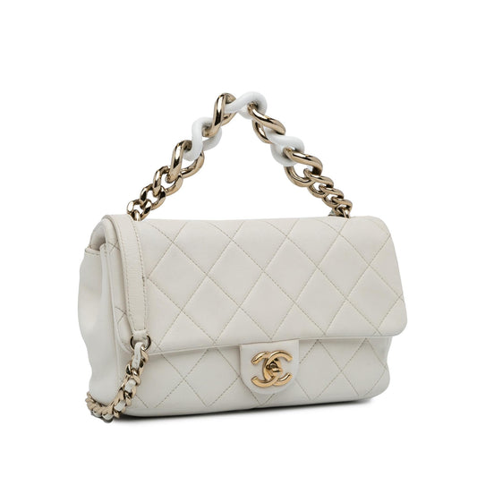 Chanel Medium Lambskin Bicolor Chain Flap Bag