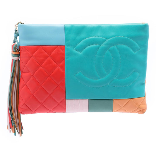 Chanel Medium Lambskin Colorblock Patchwork O Case