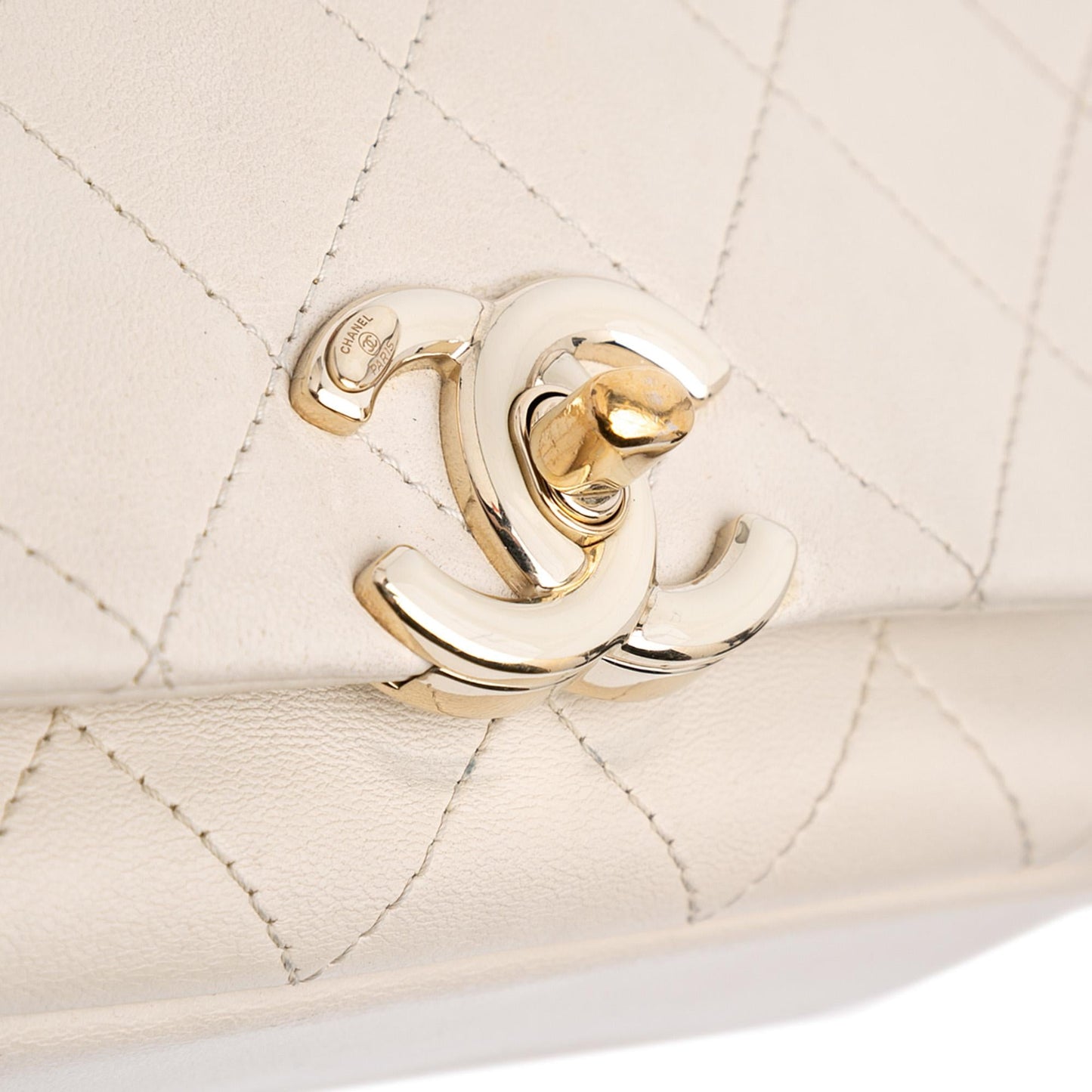 Chanel Medium Lambskin Twist Chain Enamel CC Flap