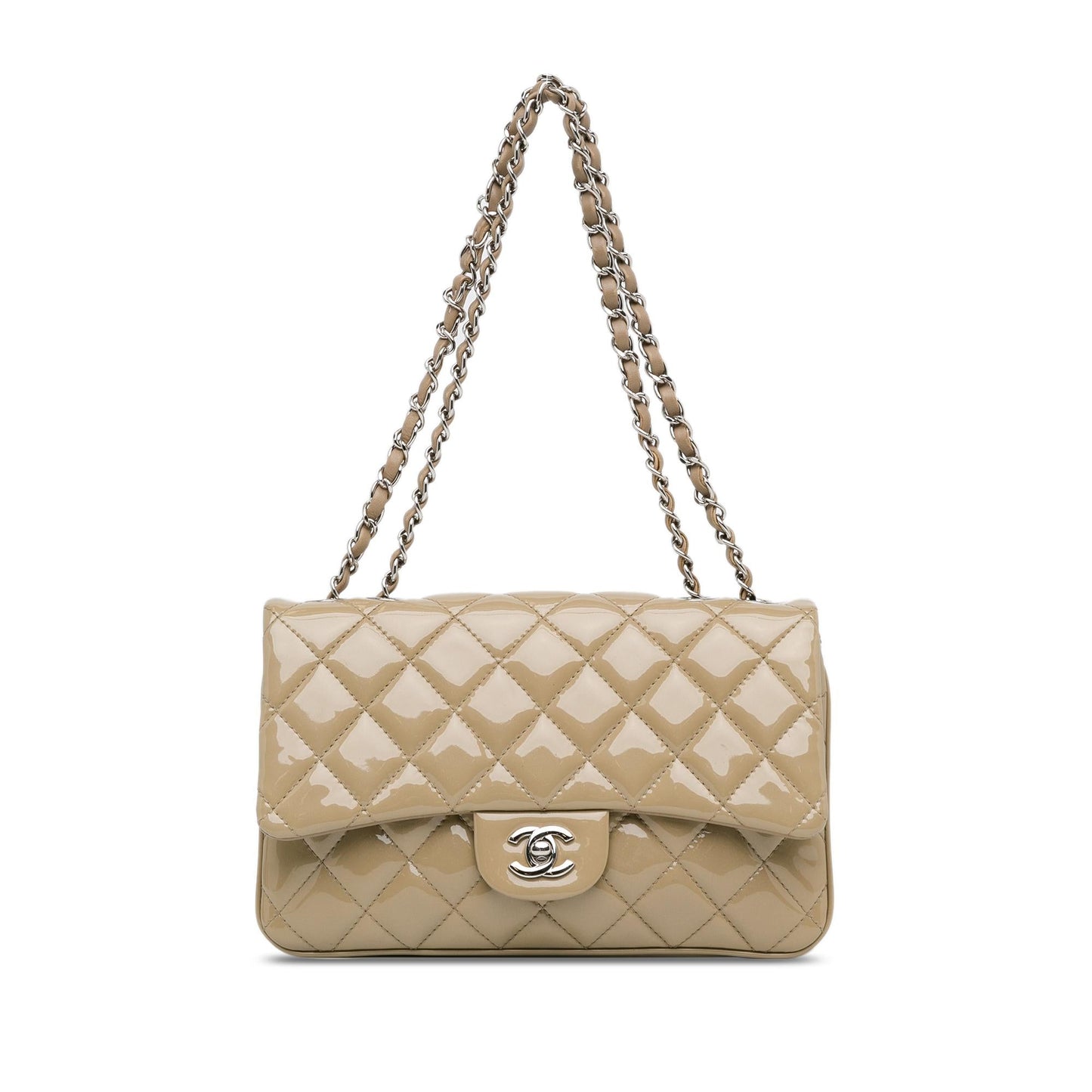 Luxury Chanel Medium Patent 3 Accordion Flap (SHG-8ZGroo)