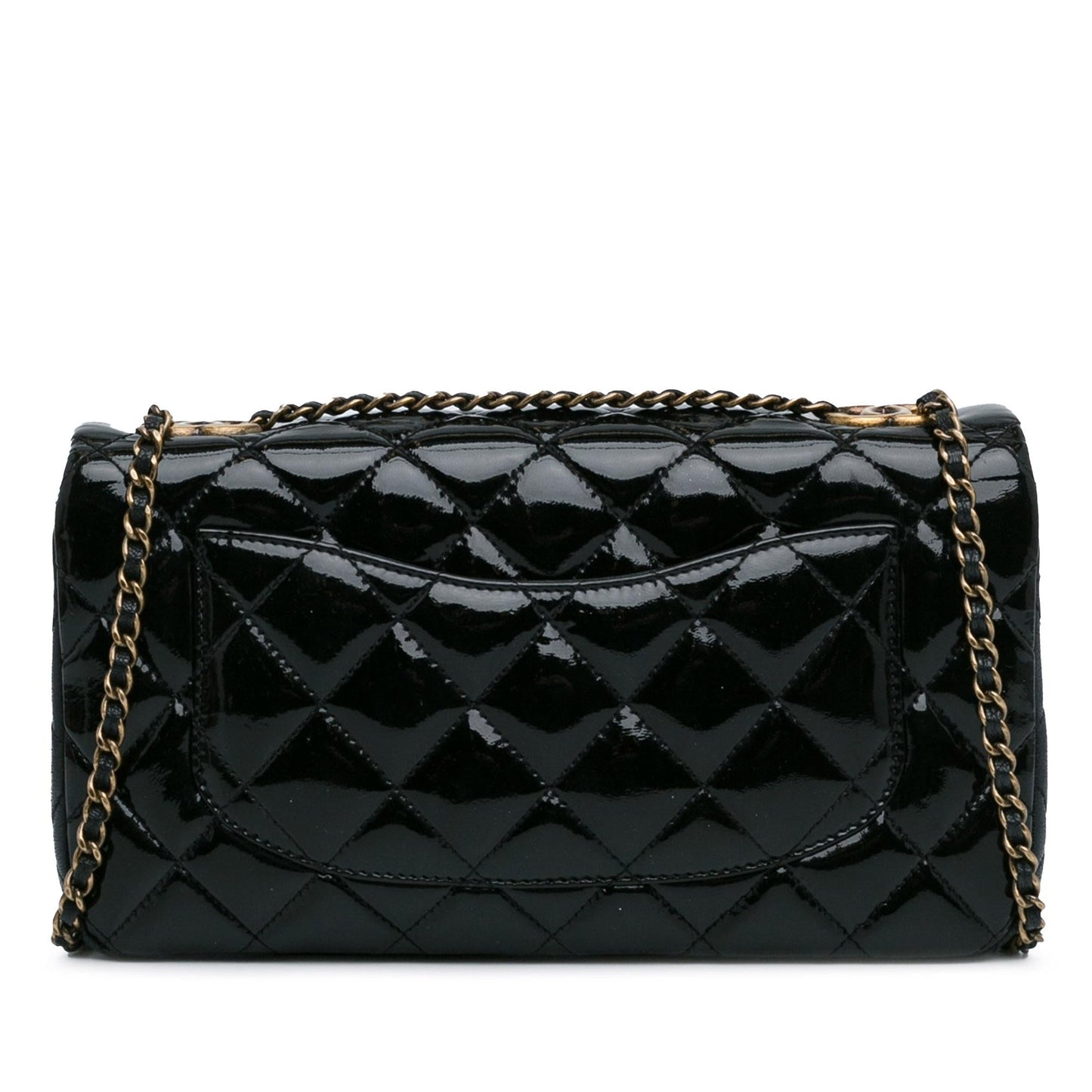 Luxury Chanel Medium Patent Goatskin CC Eyelet Flap (SHG-Et4xHu)