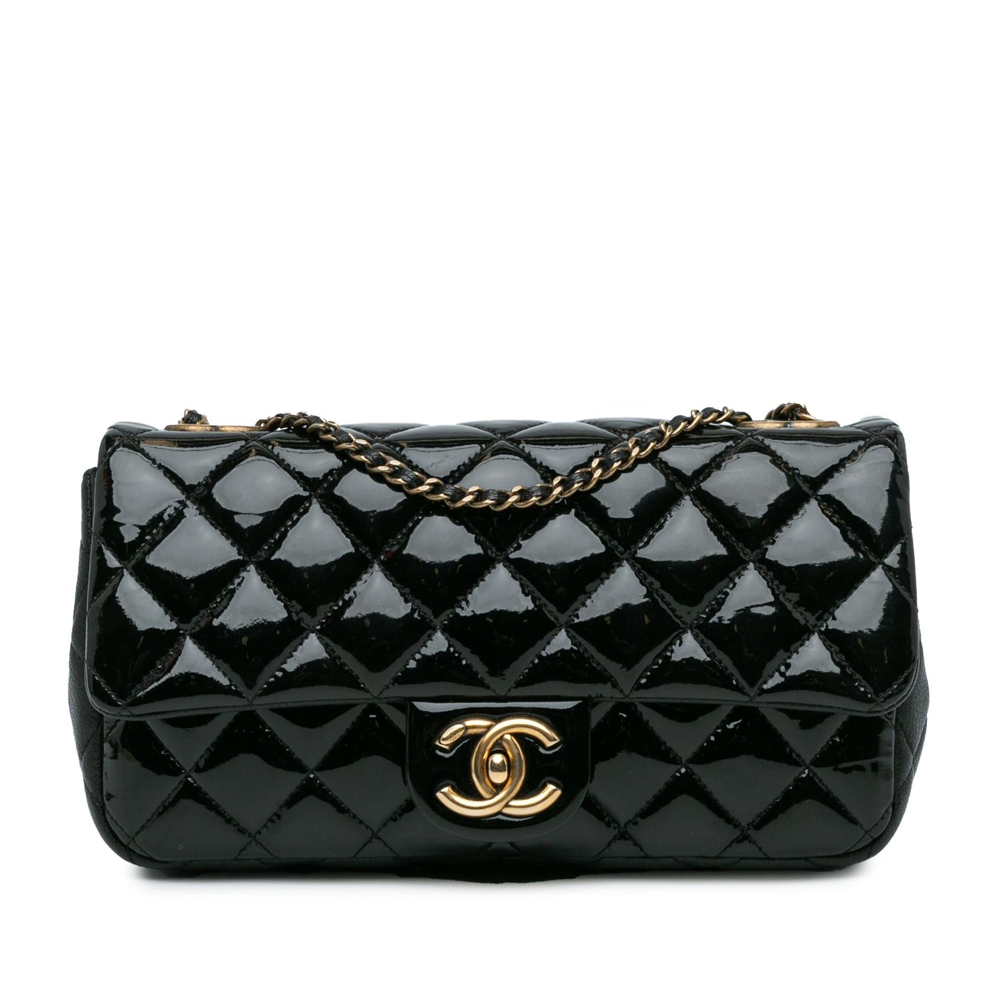 Luxury Chanel Medium Patent Goatskin CC Eyelet Flap (SHG-Xldzli)