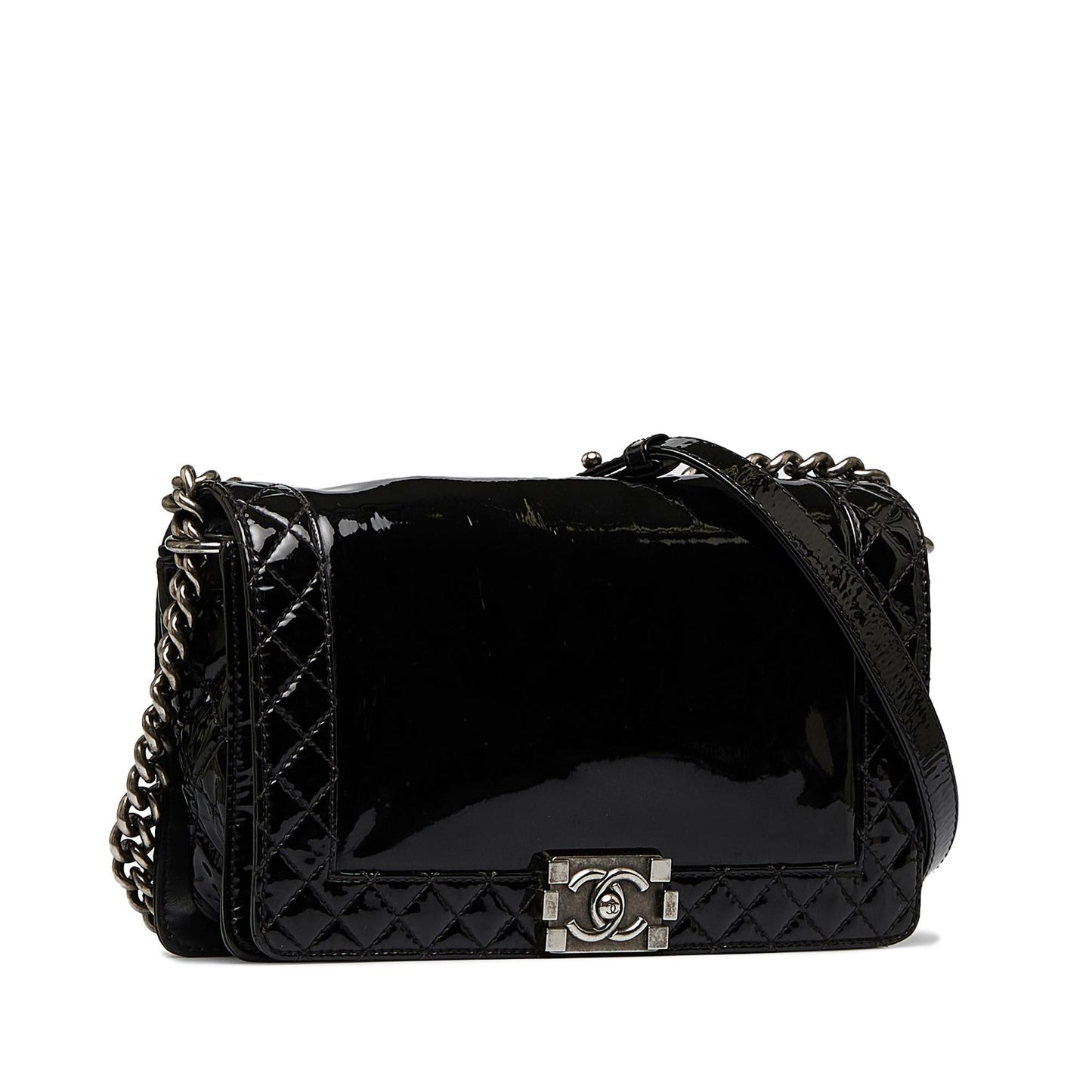 Luxury Chanel Medium Patent Reverso Boy Flap (SHG-uvsh6E)